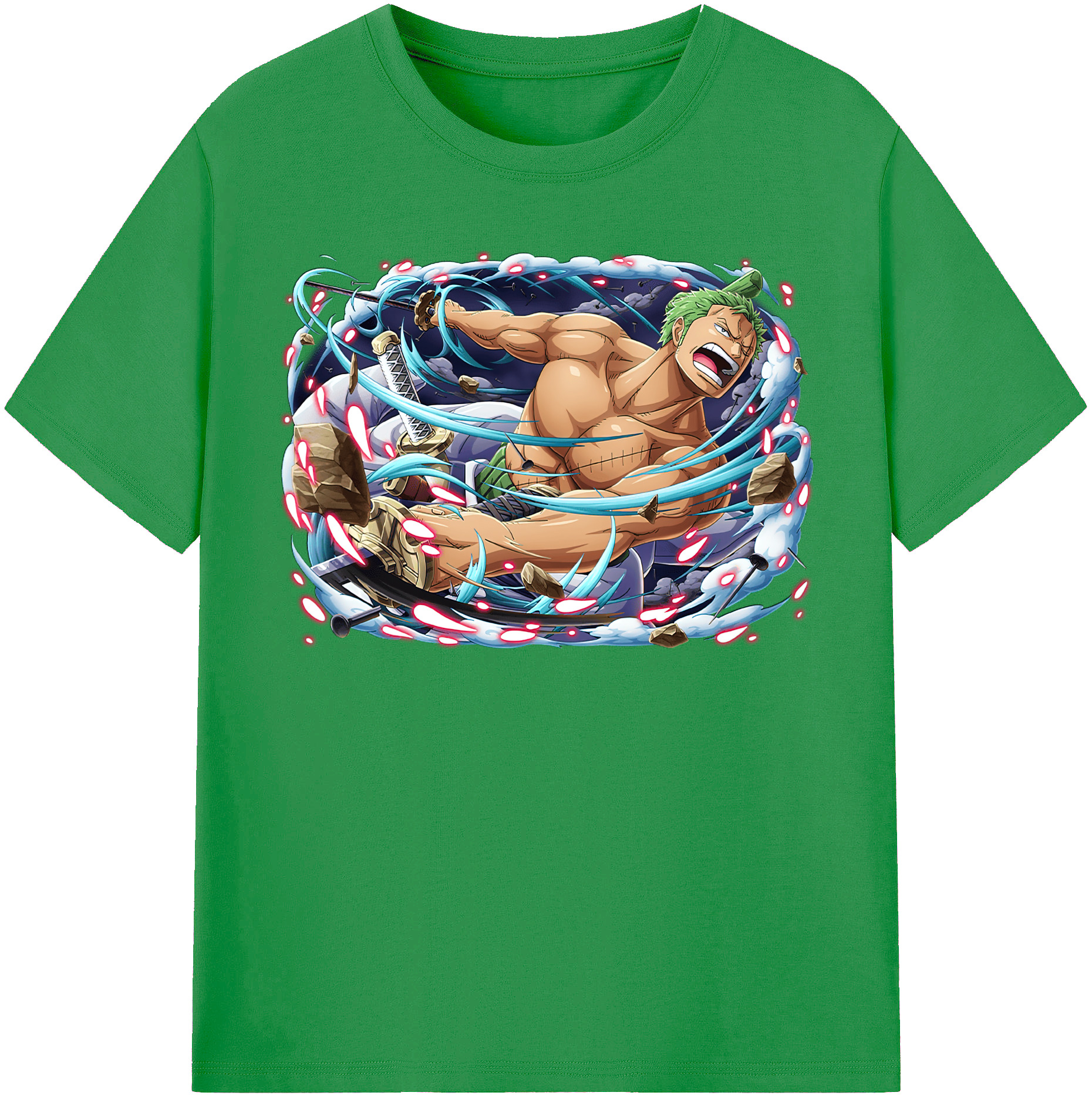 ワンピース ロロノア・ゾロ ONE PIECE Roronoa Zoro レディースカジュアルプリントTシャツ（綿100％）