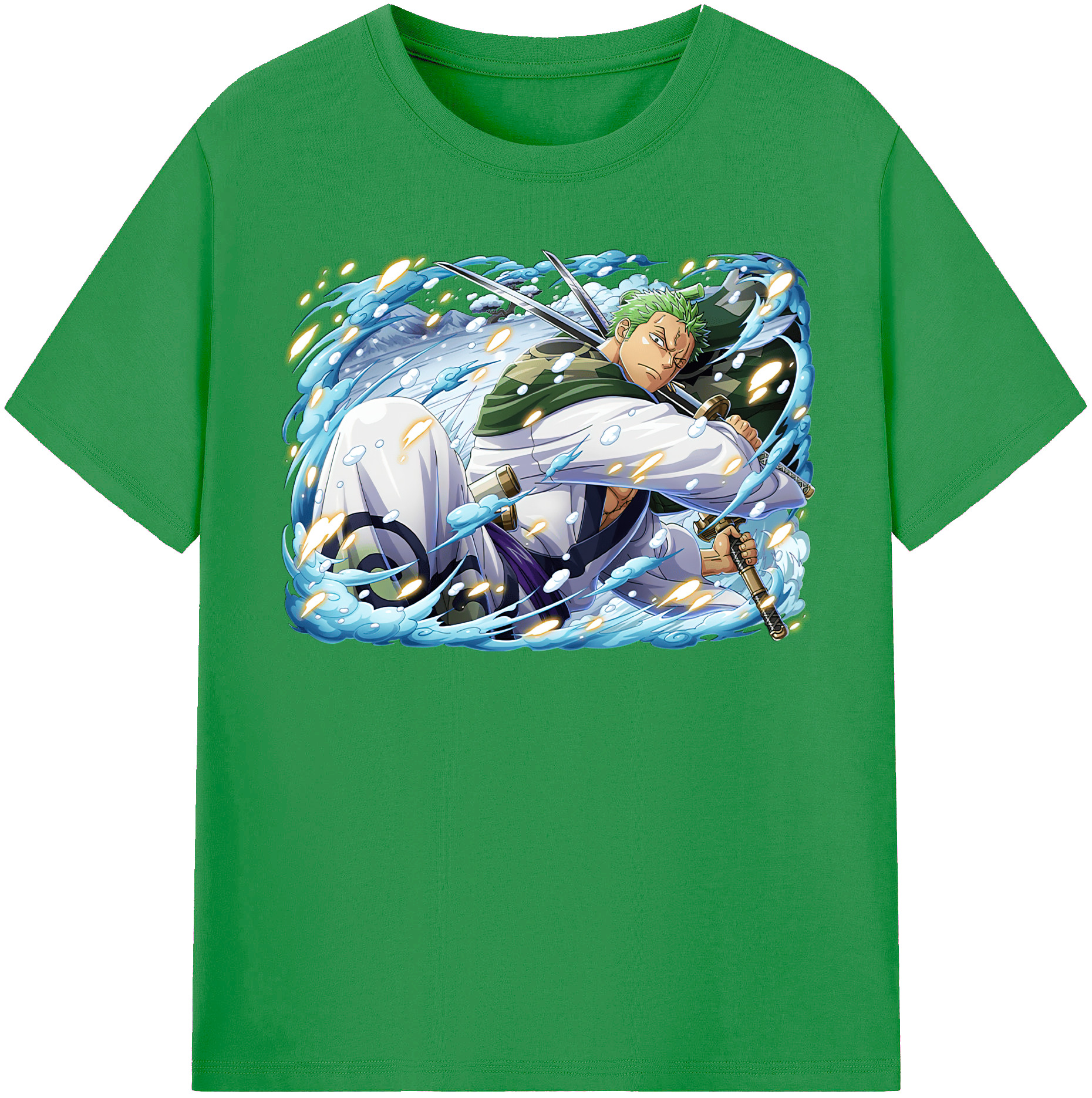 ワンピース ロロノア・ゾロ ONE PIECE Roronoa Zoro レディースカジュアルプリントTシャツ（綿100％）