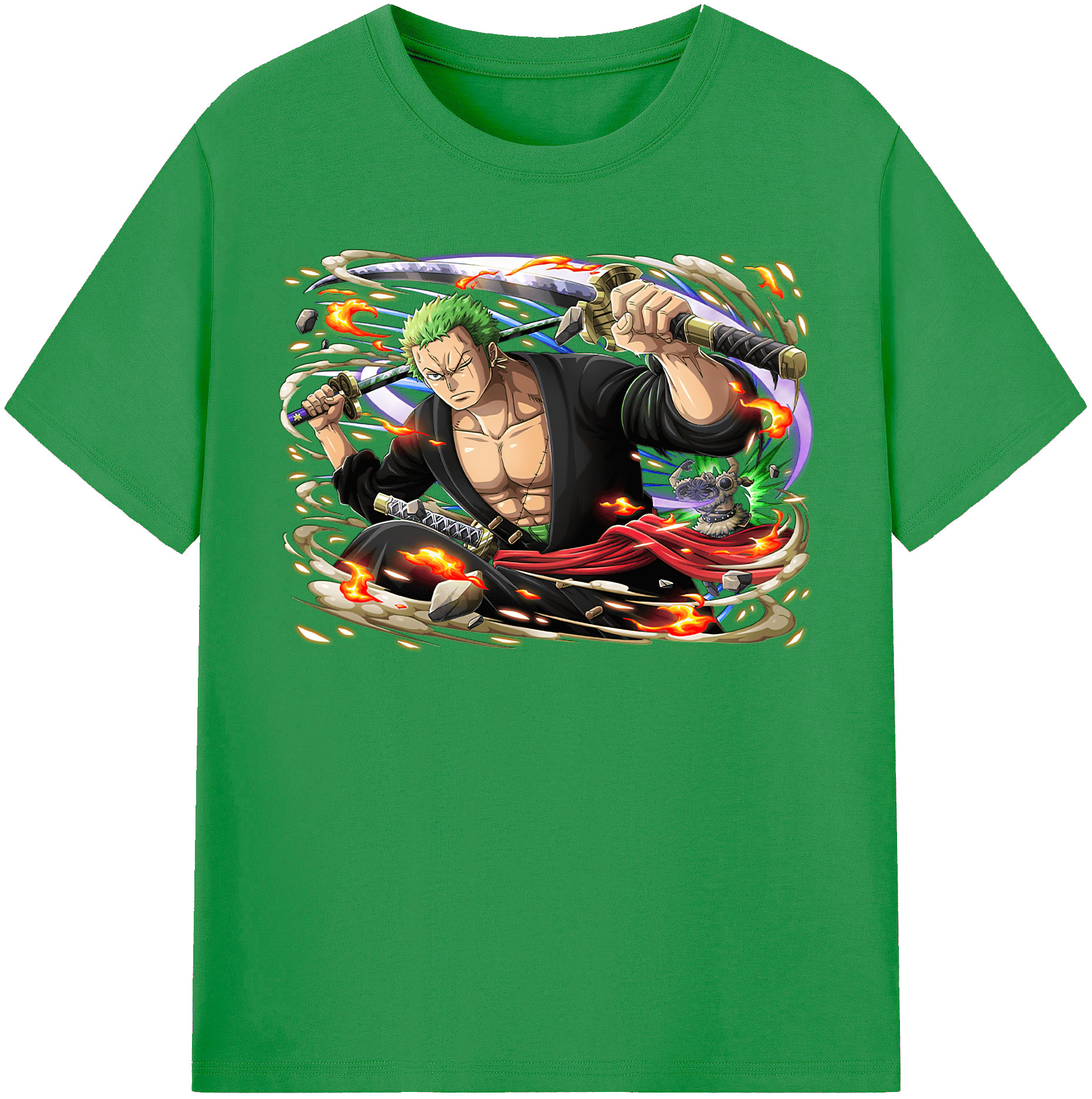 ワンピース ロロノア・ゾロ ONE PIECE Roronoa Zoro レディースカジュアルプリントTシャツ（綿100％）
