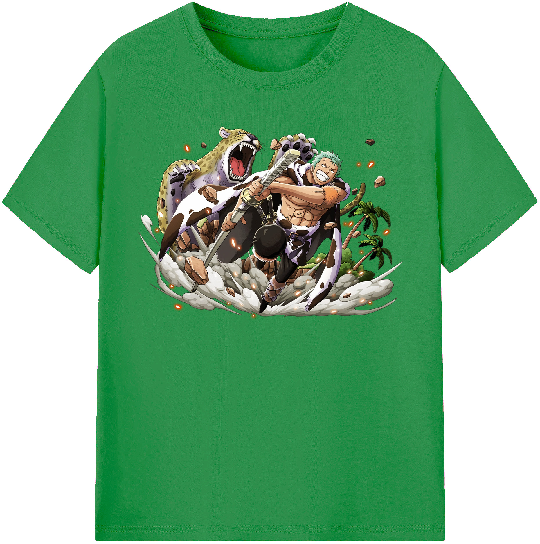 ワンピース ロロノア・ゾロ ONE PIECE Roronoa Zoro レディースカジュアルプリントTシャツ（綿100％）