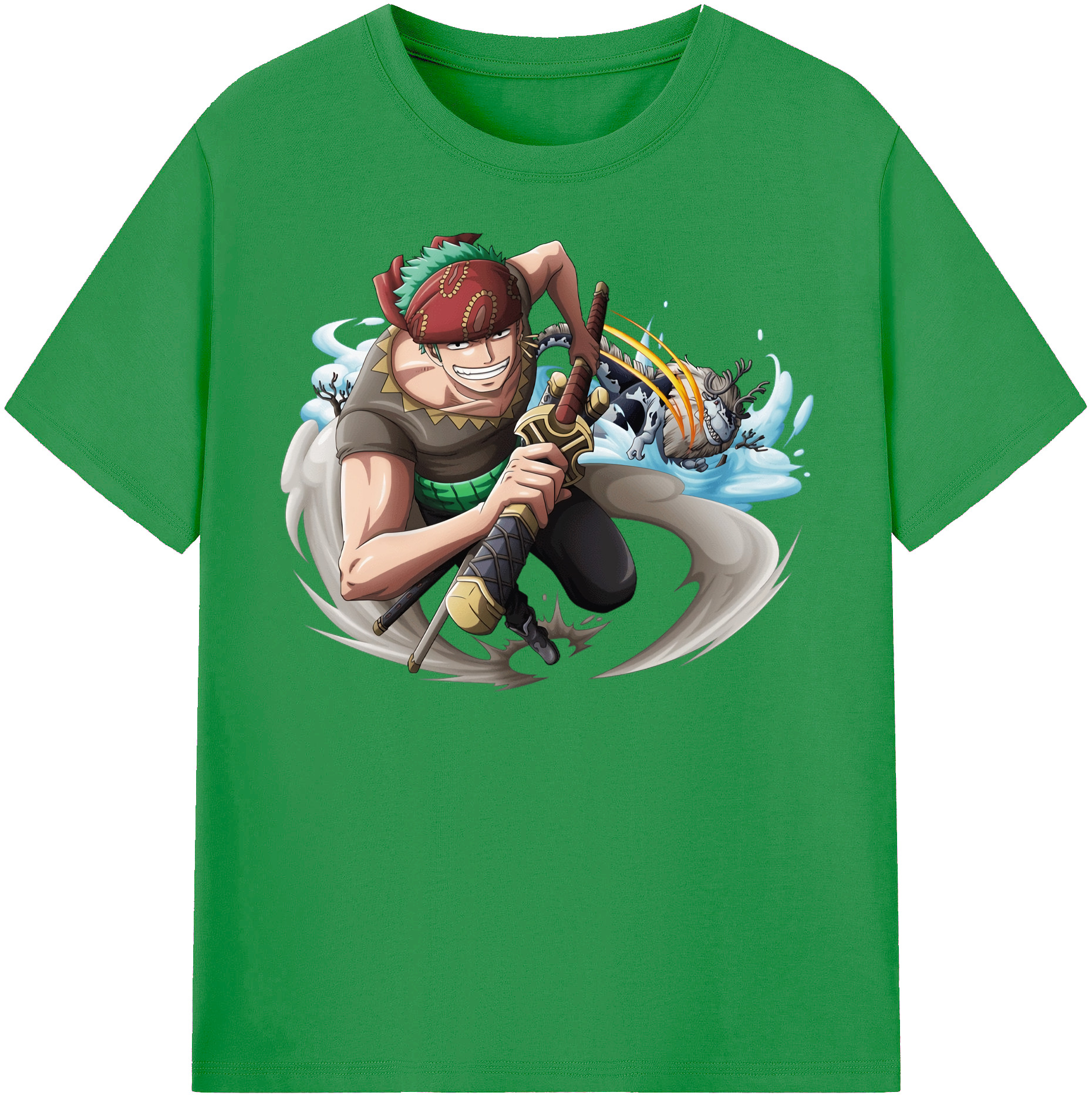 ワンピース ロロノア・ゾロ ONE PIECE Roronoa Zoro レディースカジュアルプリントTシャツ（綿100％）