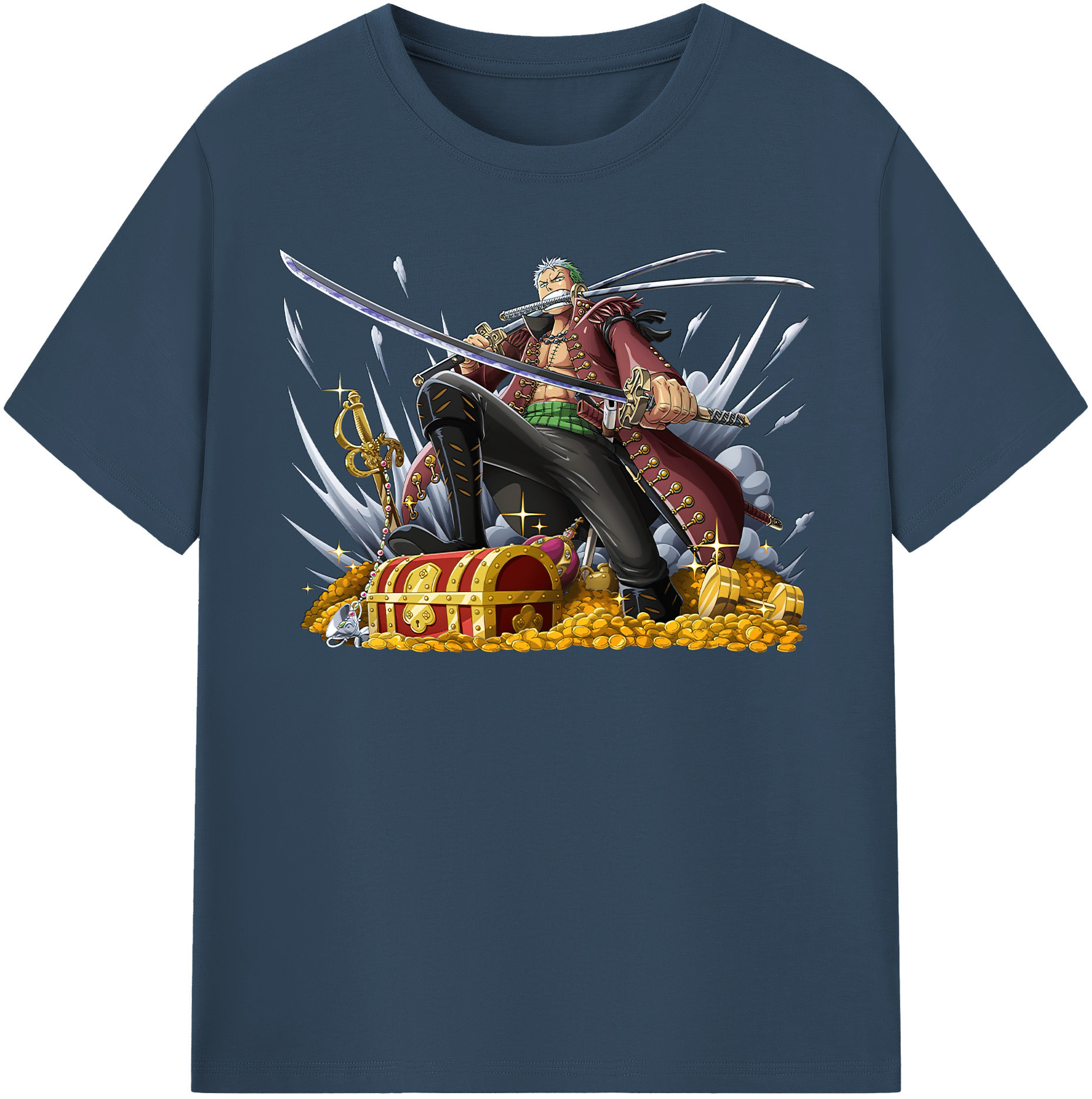 ワンピース ロロノア・ゾロ ONE PIECE Roronoa Zoro レディースカジュアルプリントTシャツ（綿100％）