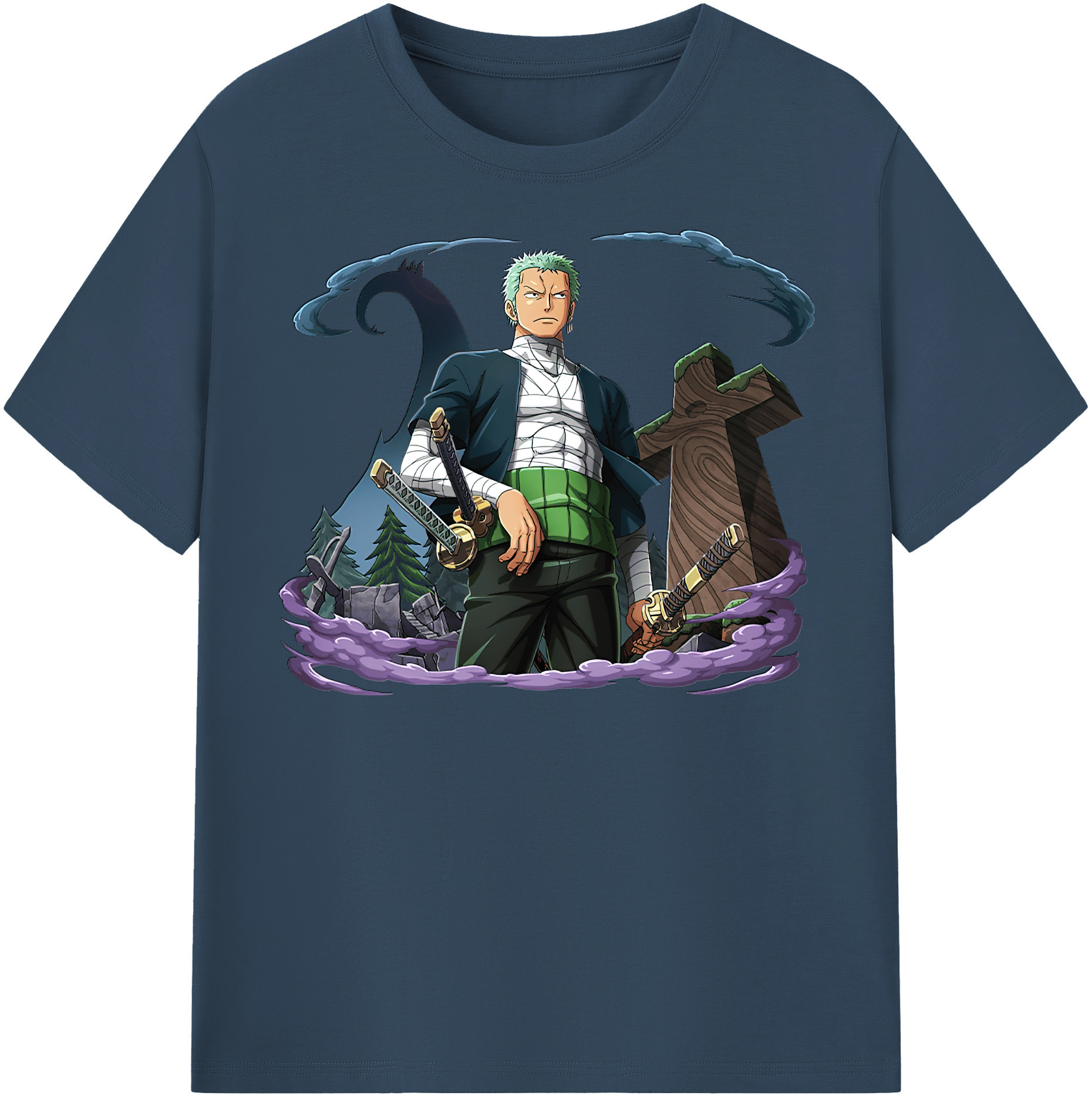 ワンピース ロロノア・ゾロ ONE PIECE Roronoa Zoro レディースカジュアルプリントTシャツ（綿100％）