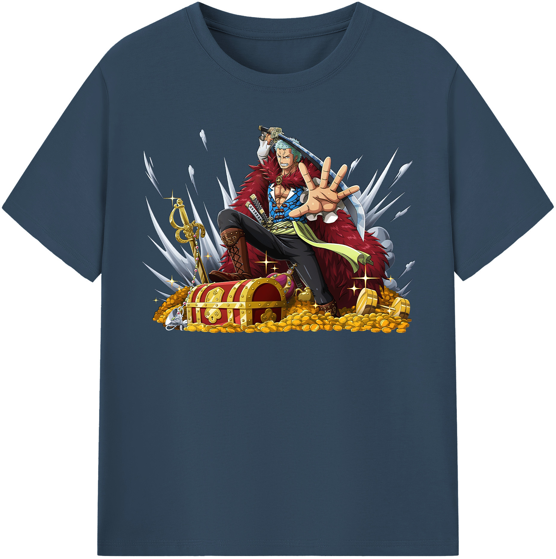 ワンピース ロロノア・ゾロ ONE PIECE Roronoa Zoro レディースカジュアルプリントTシャツ（綿100％）