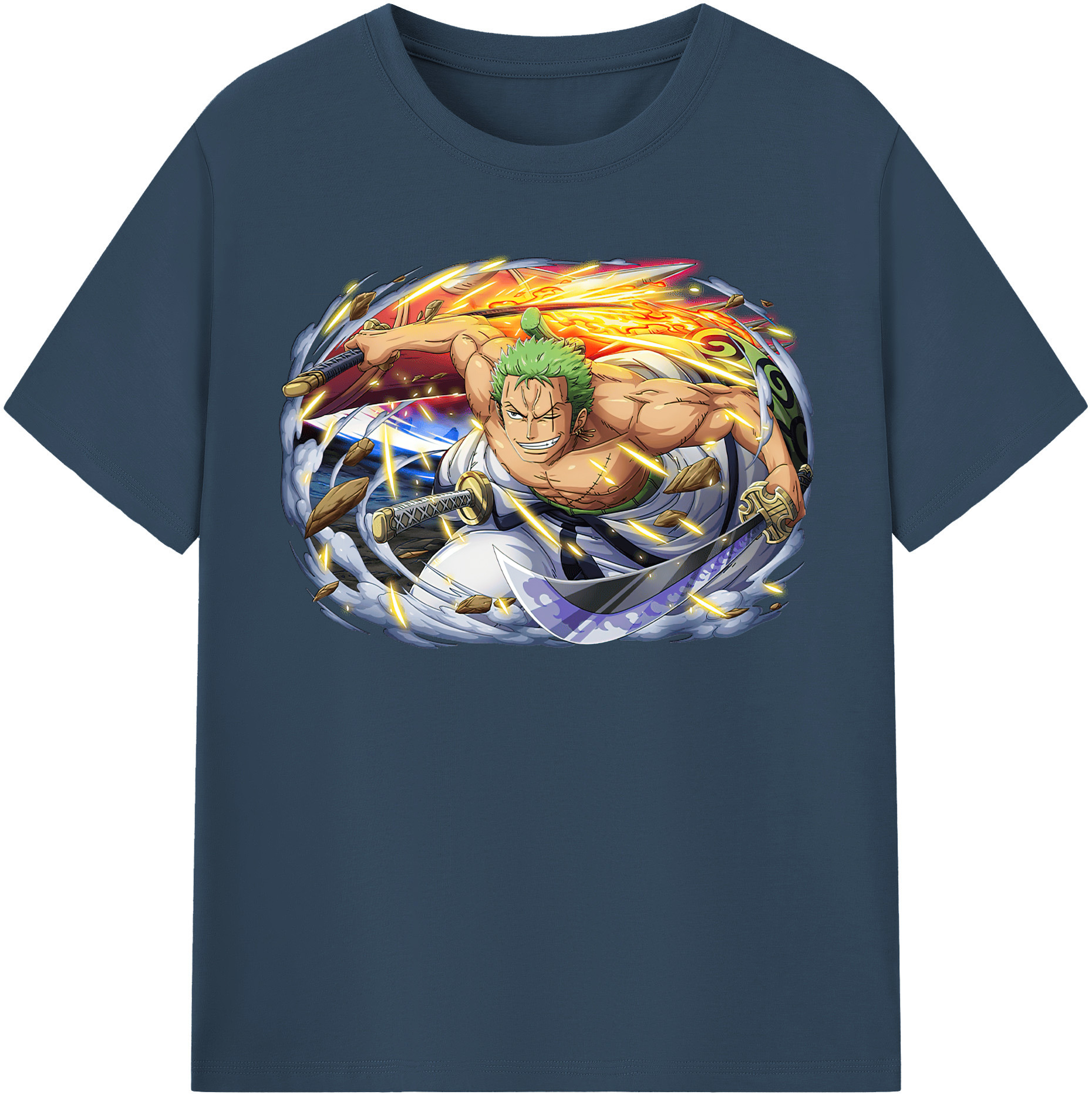 ワンピース ロロノア・ゾロ ONE PIECE Roronoa Zoro レディースカジュアルプリントTシャツ（綿100％）