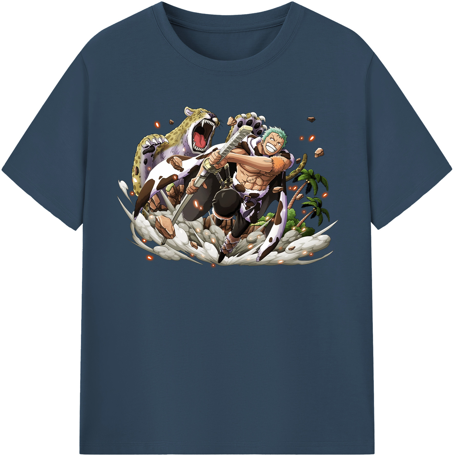 ワンピース ロロノア・ゾロ ONE PIECE Roronoa Zoro レディースカジュアルプリントTシャツ（綿100％）