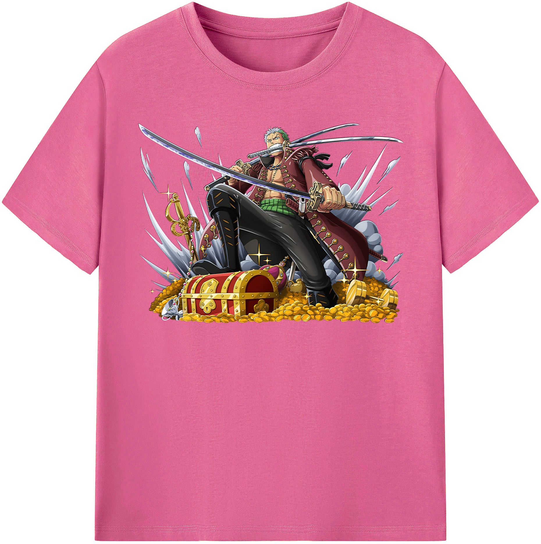 ワンピース ロロノア・ゾロ ONE PIECE Roronoa Zoro レディースカジュアルプリントTシャツ（綿100％）