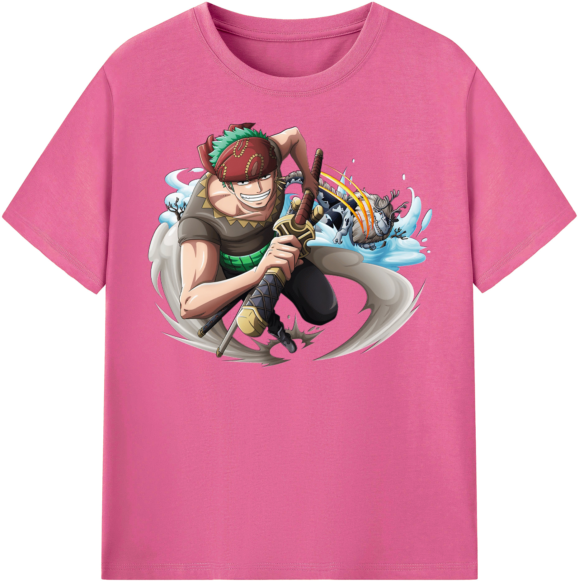 ワンピース ロロノア・ゾロ ONE PIECE Roronoa Zoro レディースカジュアルプリントTシャツ（綿100％）