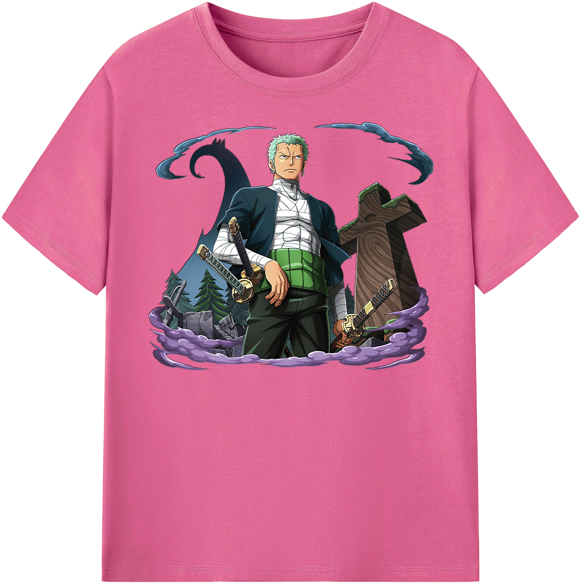 ワンピース ロロノア・ゾロ ONE PIECE Roronoa Zoro レディースカジュアルプリントTシャツ（綿100％）