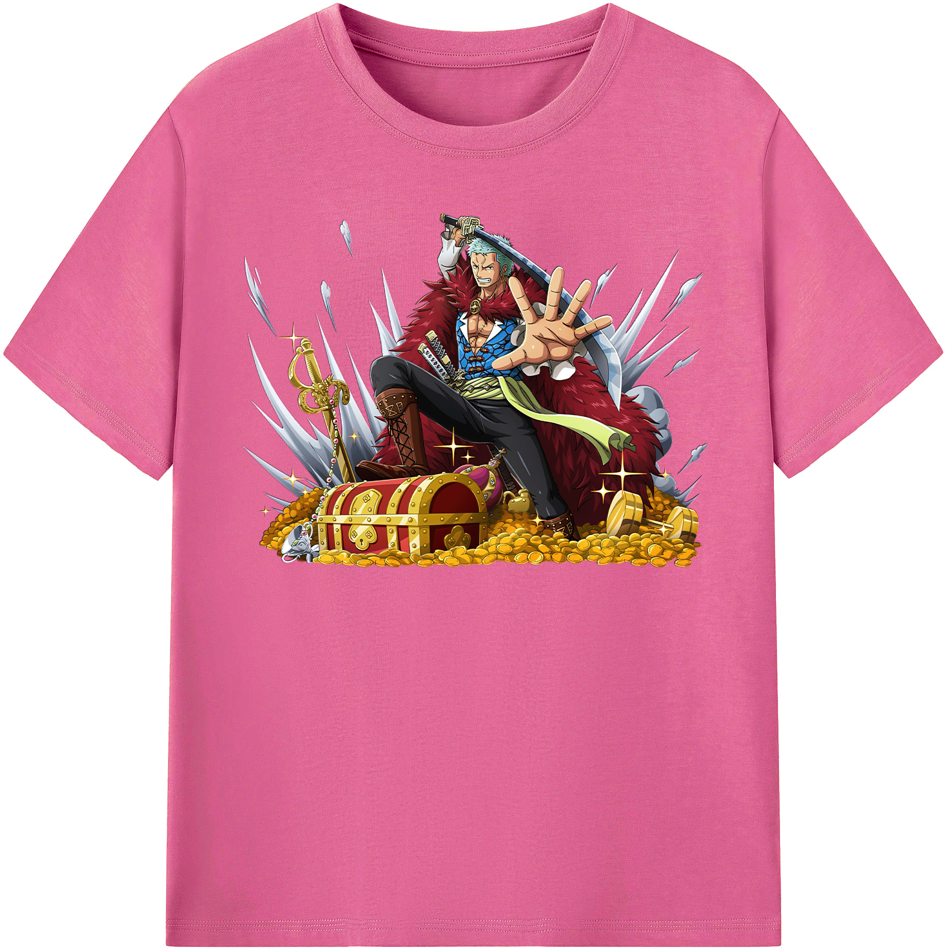 ワンピース ロロノア・ゾロ ONE PIECE Roronoa Zoro レディースカジュアルプリントTシャツ（綿100％）
