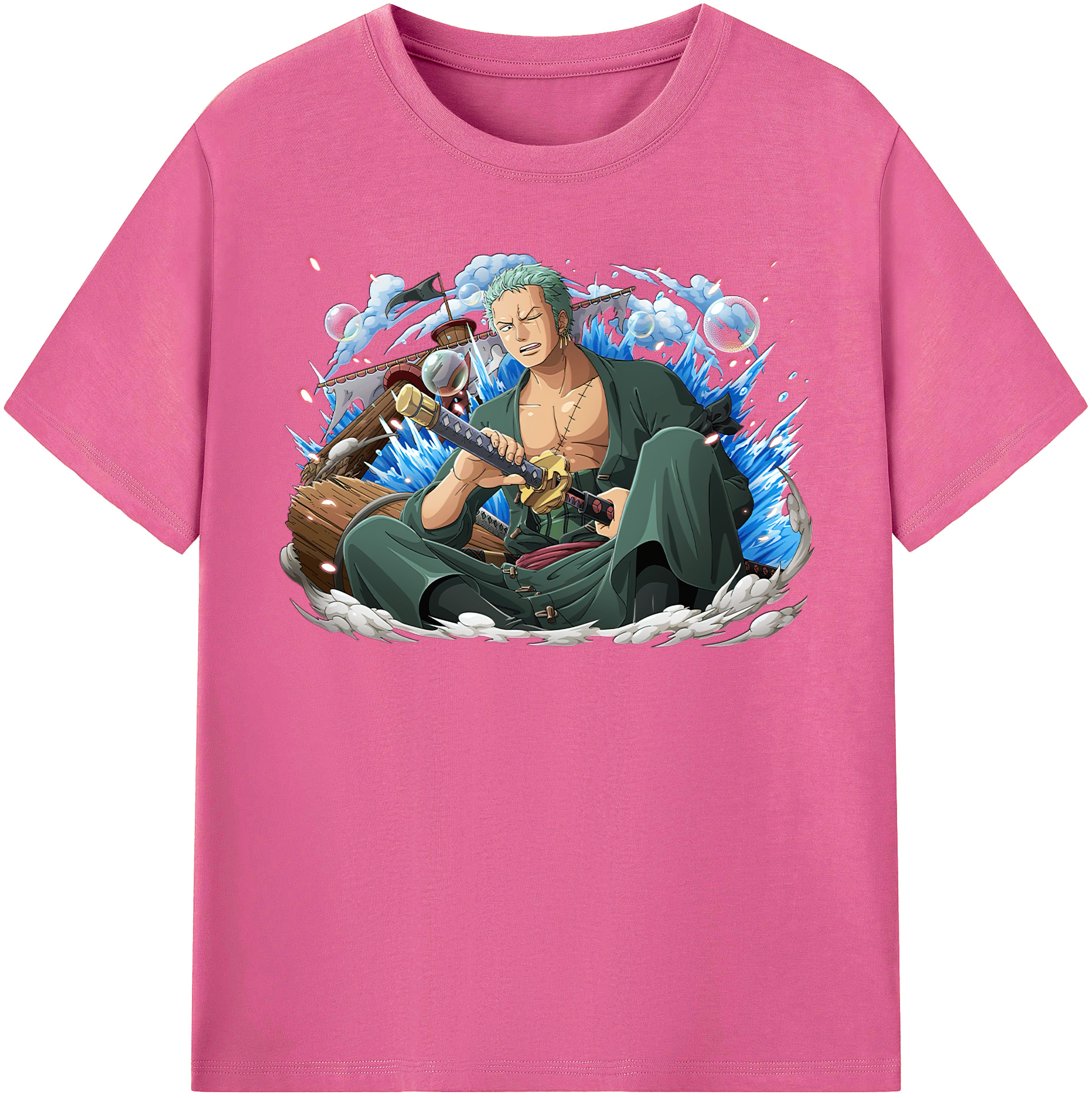 ワンピース ロロノア・ゾロ ONE PIECE Roronoa Zoro レディースカジュアルプリントTシャツ（綿100％）