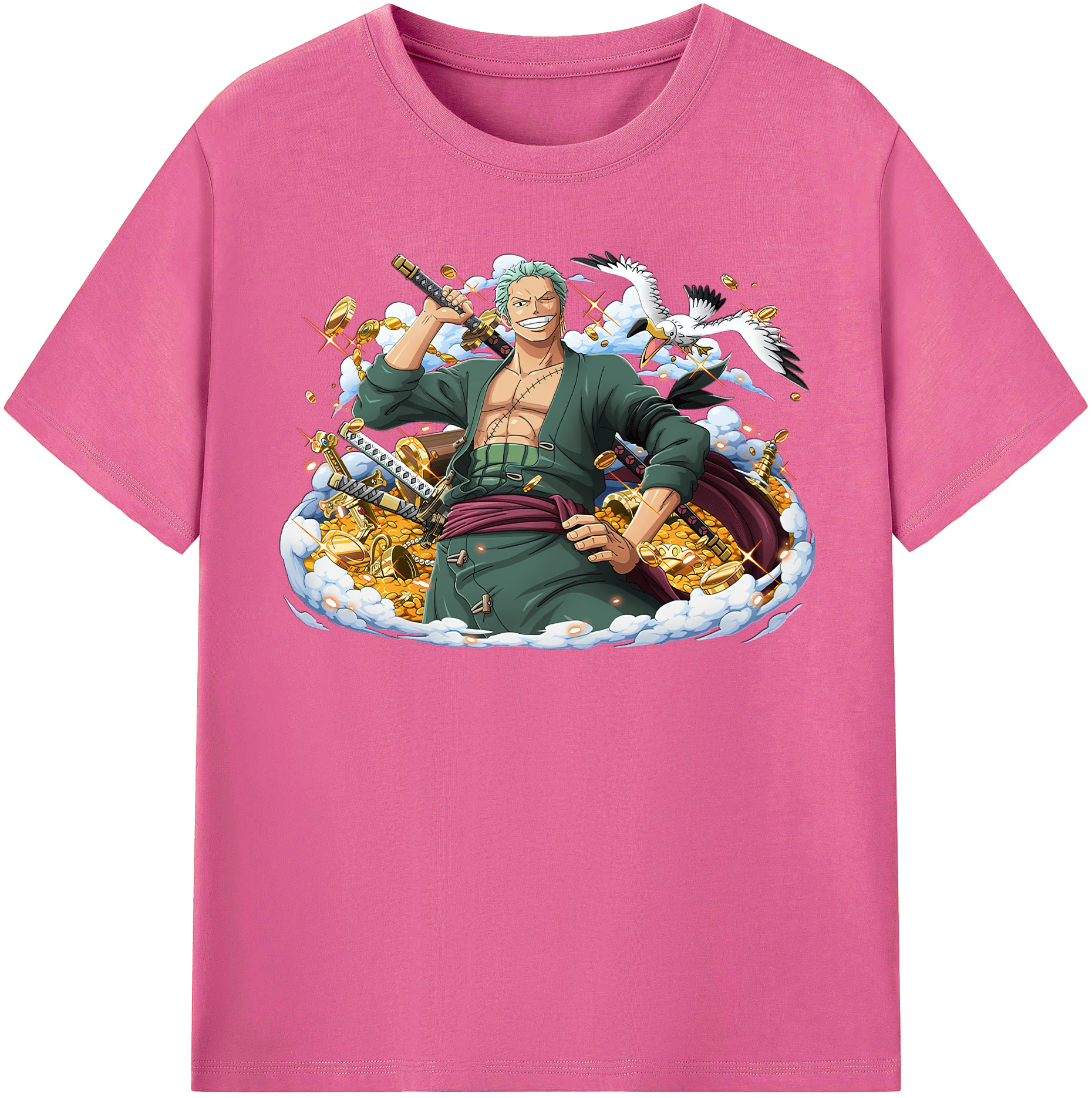 ワンピース ロロノア・ゾロ ONE PIECE Roronoa Zoro レディースカジュアルプリントTシャツ（綿100％）