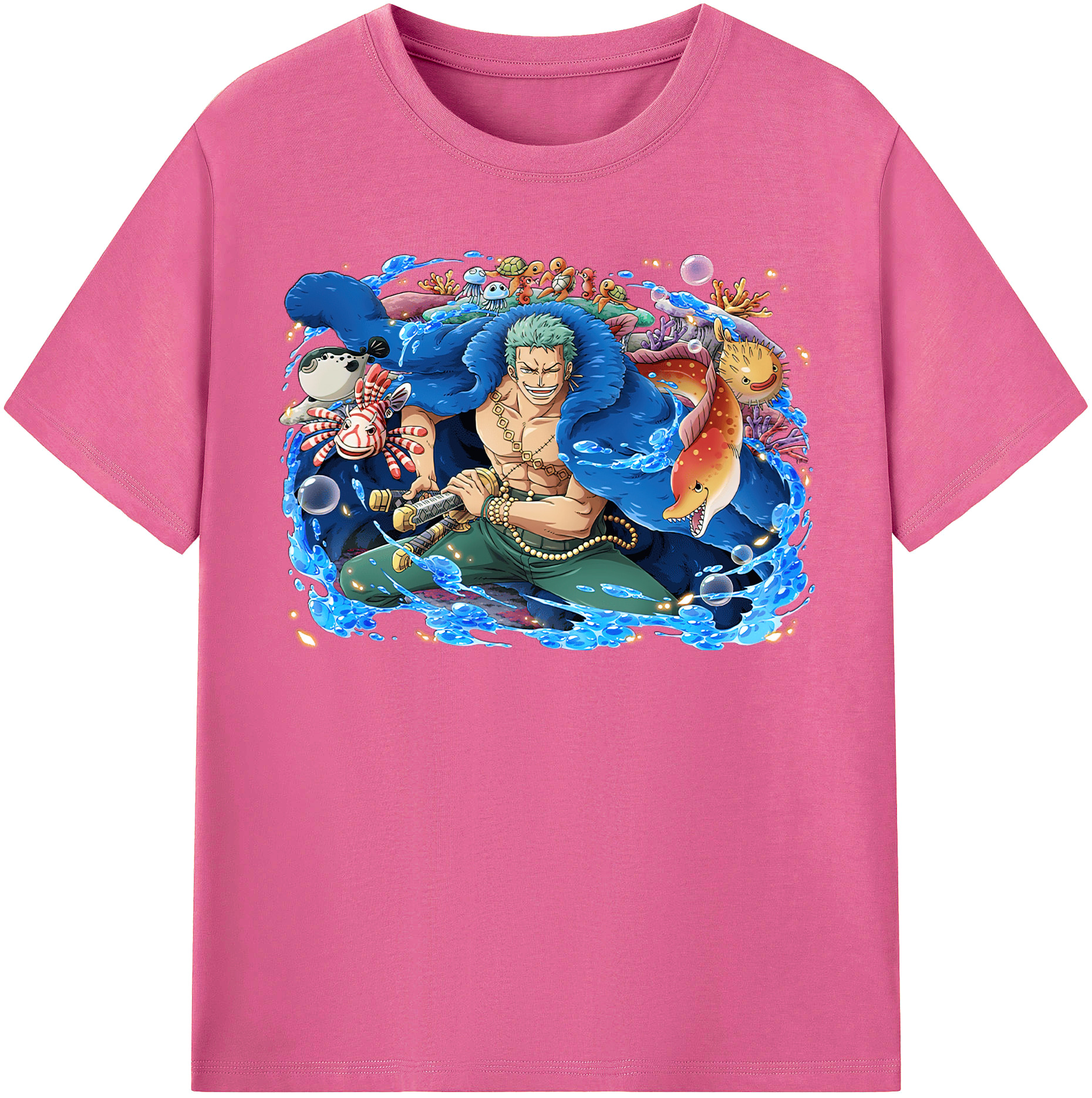 ワンピース ロロノア・ゾロ ONE PIECE Roronoa Zoro レディースカジュアルプリントTシャツ（綿100％）