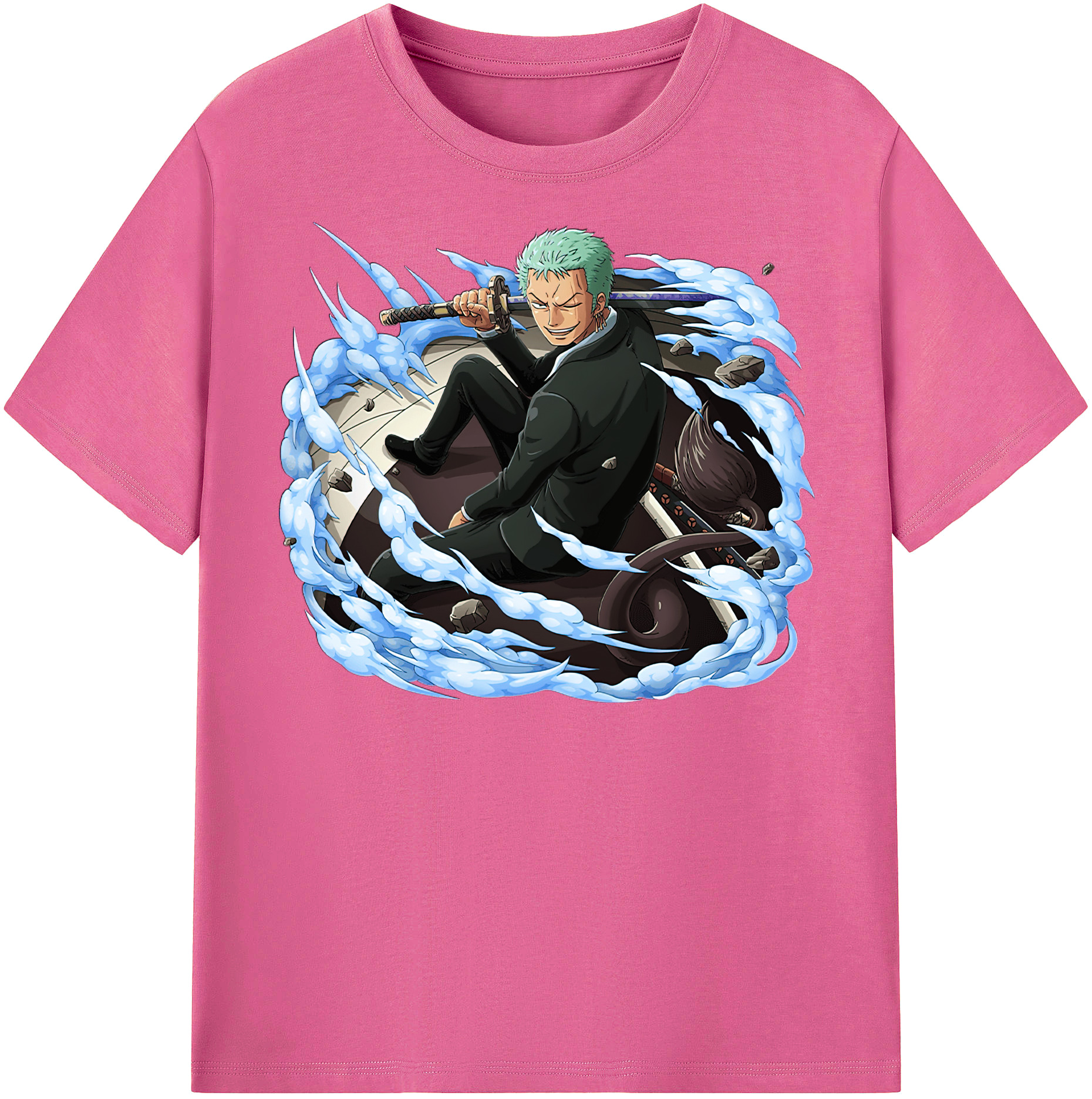 ワンピース ロロノア・ゾロ ONE PIECE Roronoa Zoro レディースカジュアルプリントTシャツ（綿100％）