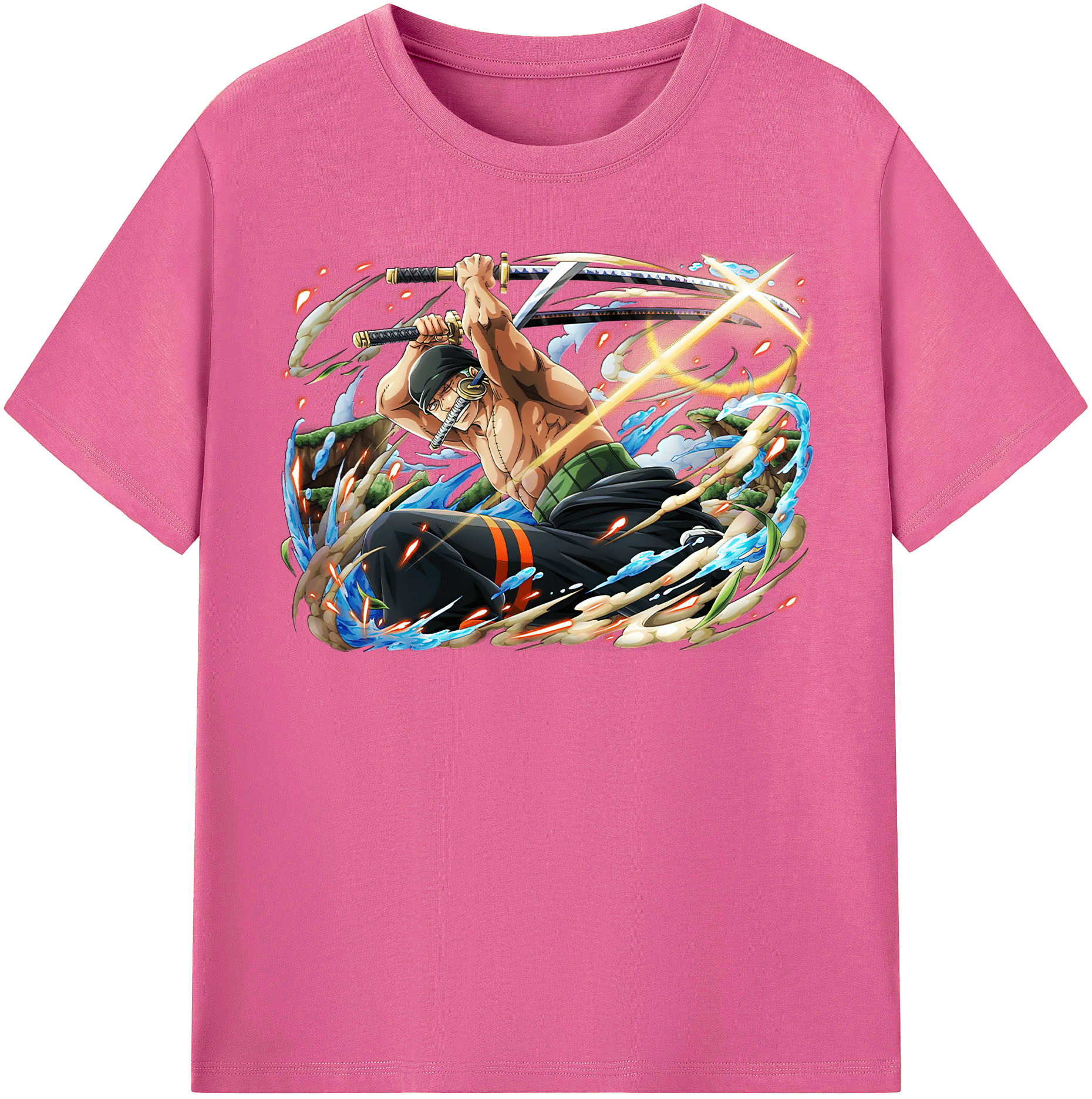 ワンピース ロロノア・ゾロ ONE PIECE Roronoa Zoro レディースカジュアルプリントTシャツ（綿100％）