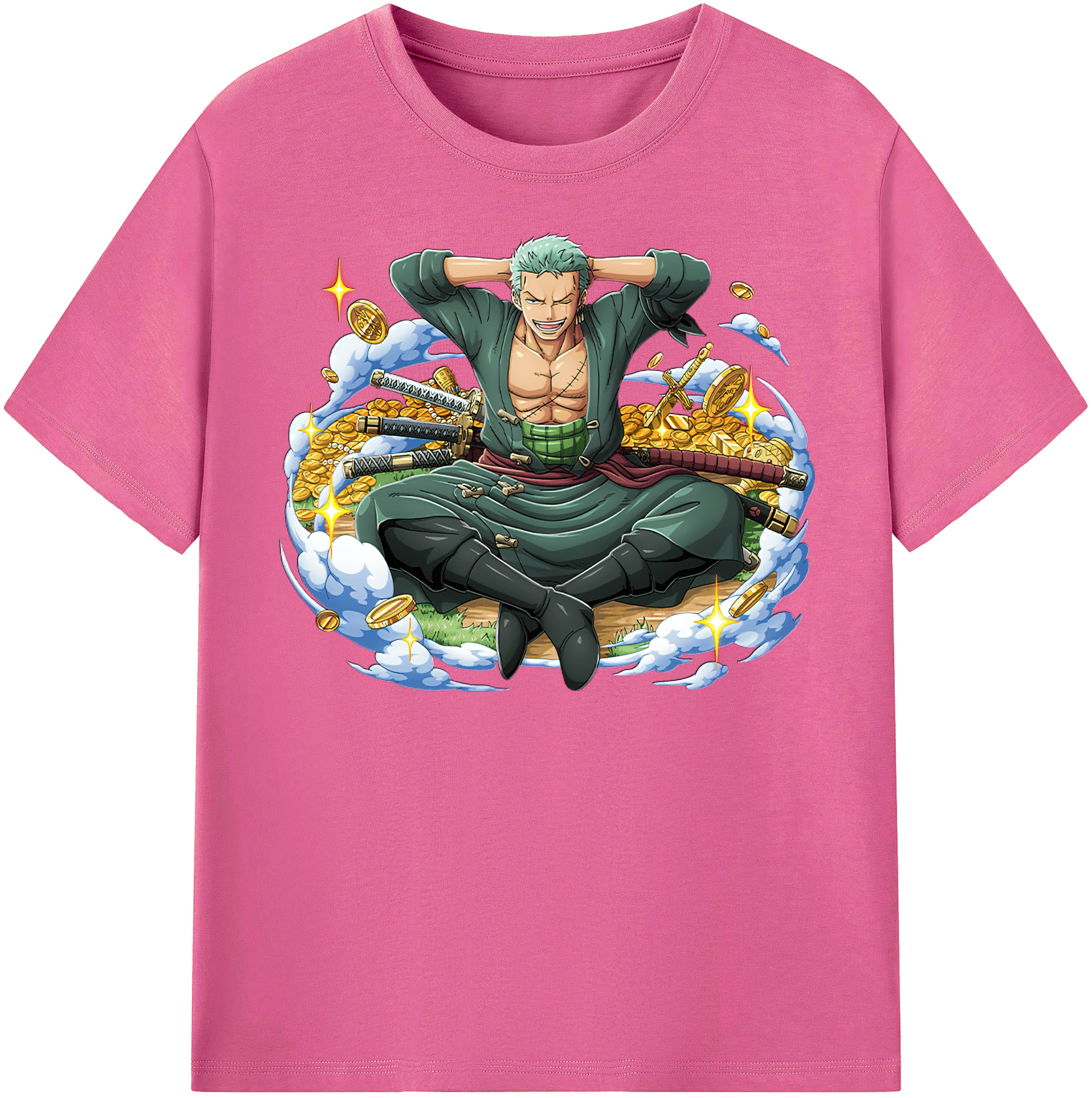 ワンピース ロロノア・ゾロ ONE PIECE Roronoa Zoro レディースカジュアルプリントTシャツ（綿100％）