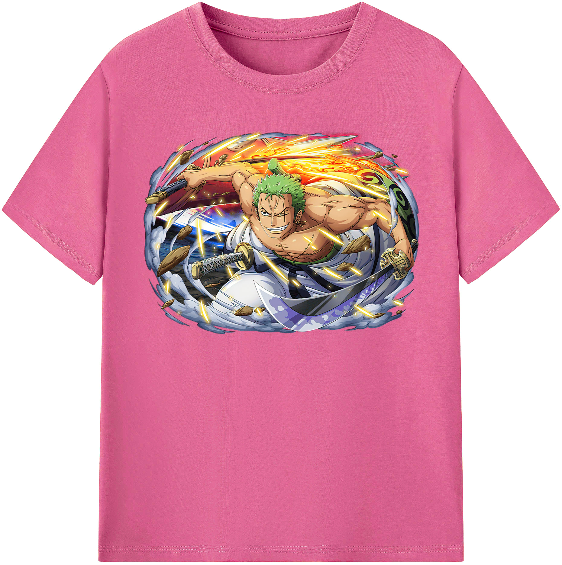 ワンピース ロロノア・ゾロ ONE PIECE Roronoa Zoro レディースカジュアルプリントTシャツ（綿100％）