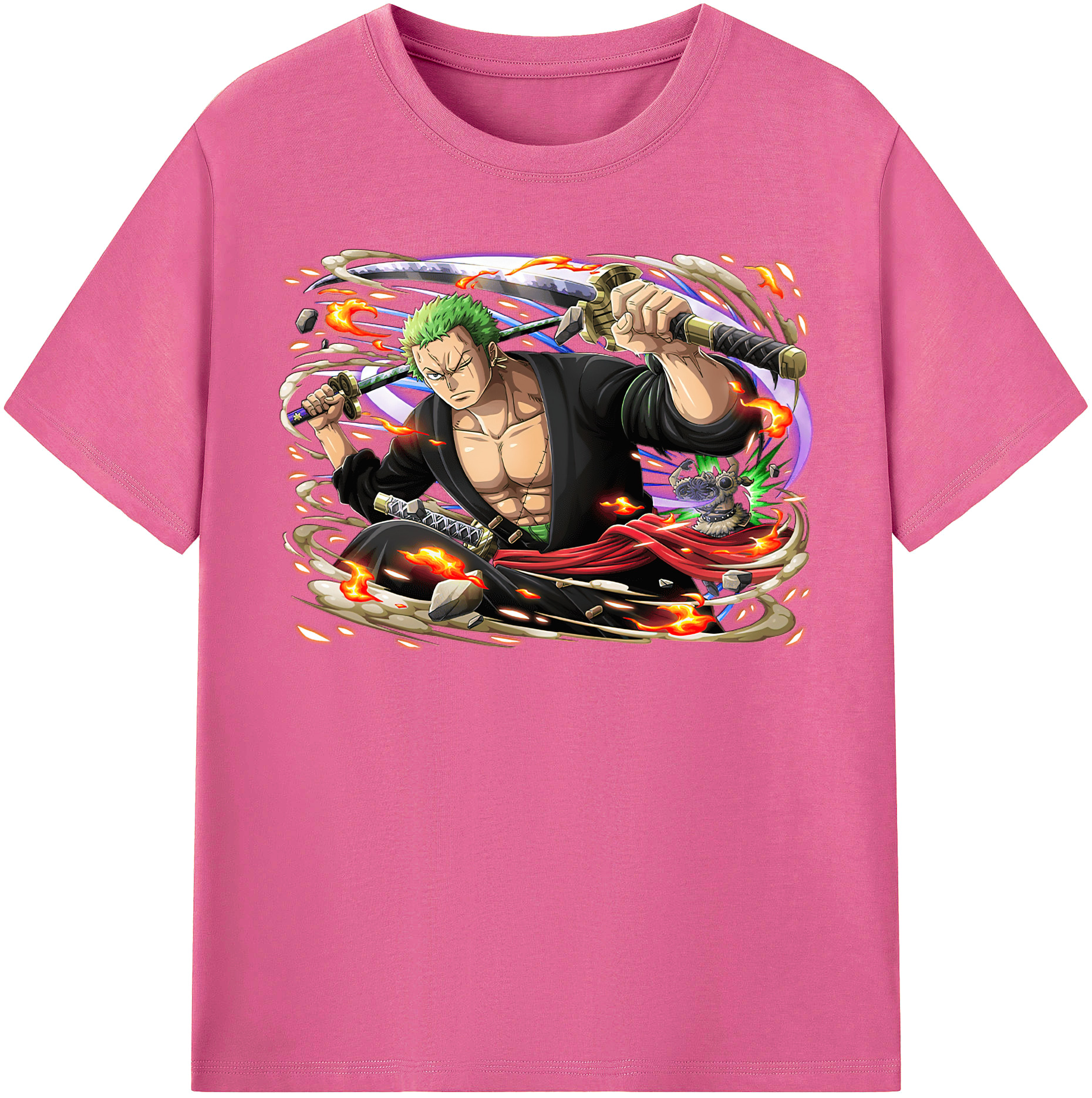 ワンピース ロロノア・ゾロ ONE PIECE Roronoa Zoro レディースカジュアルプリントTシャツ（綿100％）