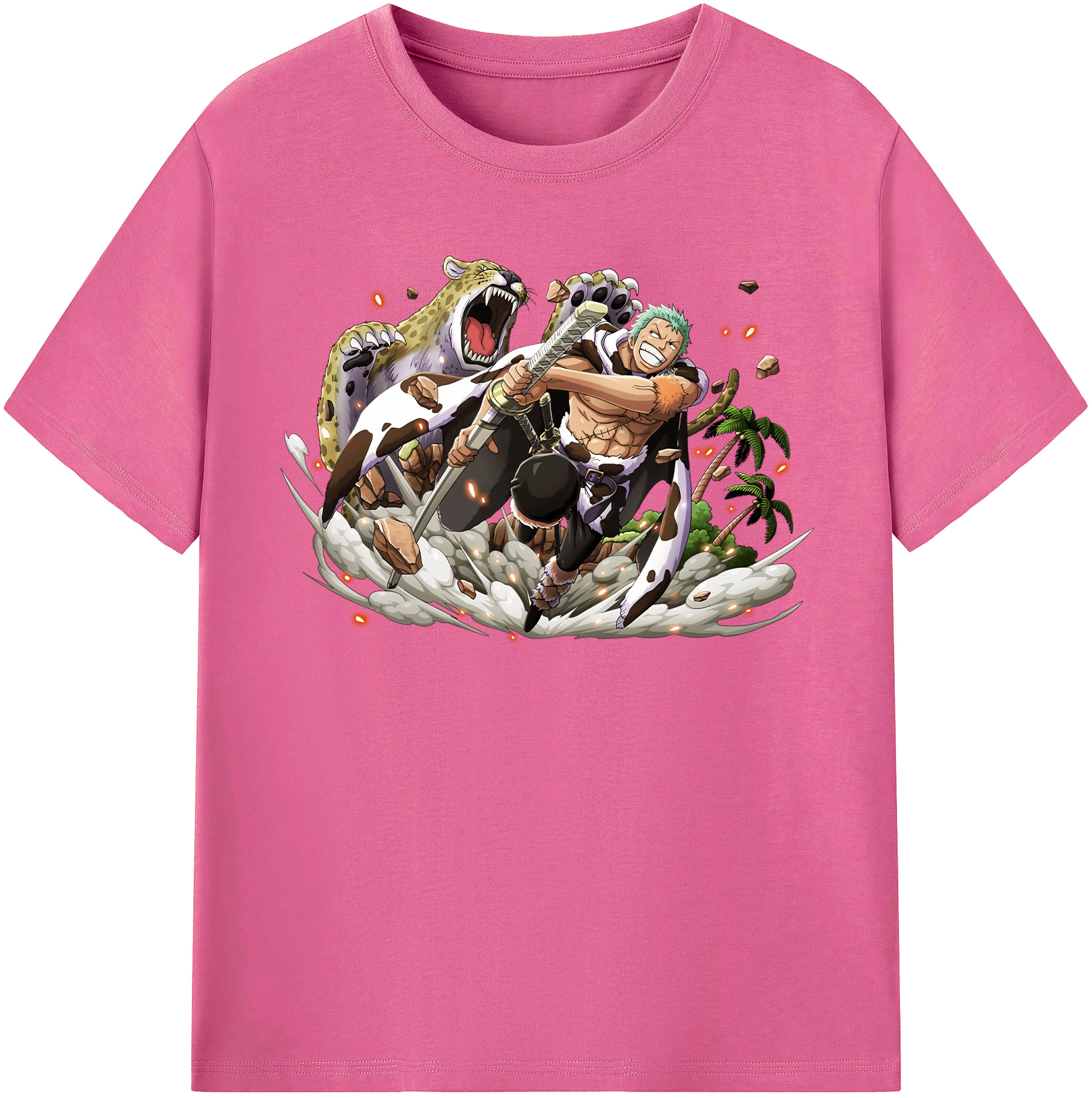 ワンピース ロロノア・ゾロ ONE PIECE Roronoa Zoro レディースカジュアルプリントTシャツ（綿100％）