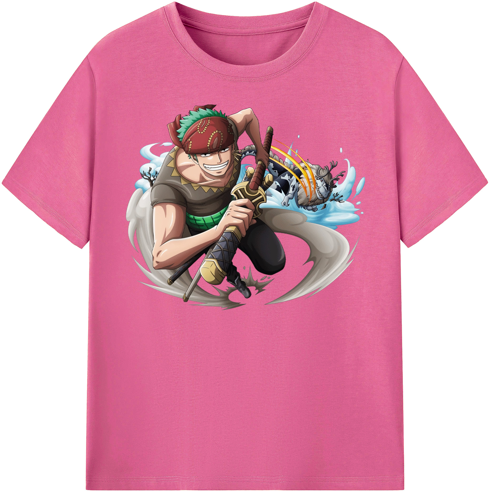 ワンピース ロロノア・ゾロ ONE PIECE Roronoa Zoro レディースカジュアルプリントTシャツ（綿100％）