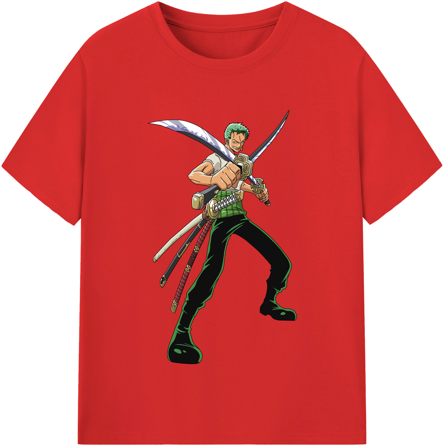 ワンピース ロロノア・ゾロ ONE PIECE Roronoa Zoro レディースカジュアルプリントTシャツ（綿100％）