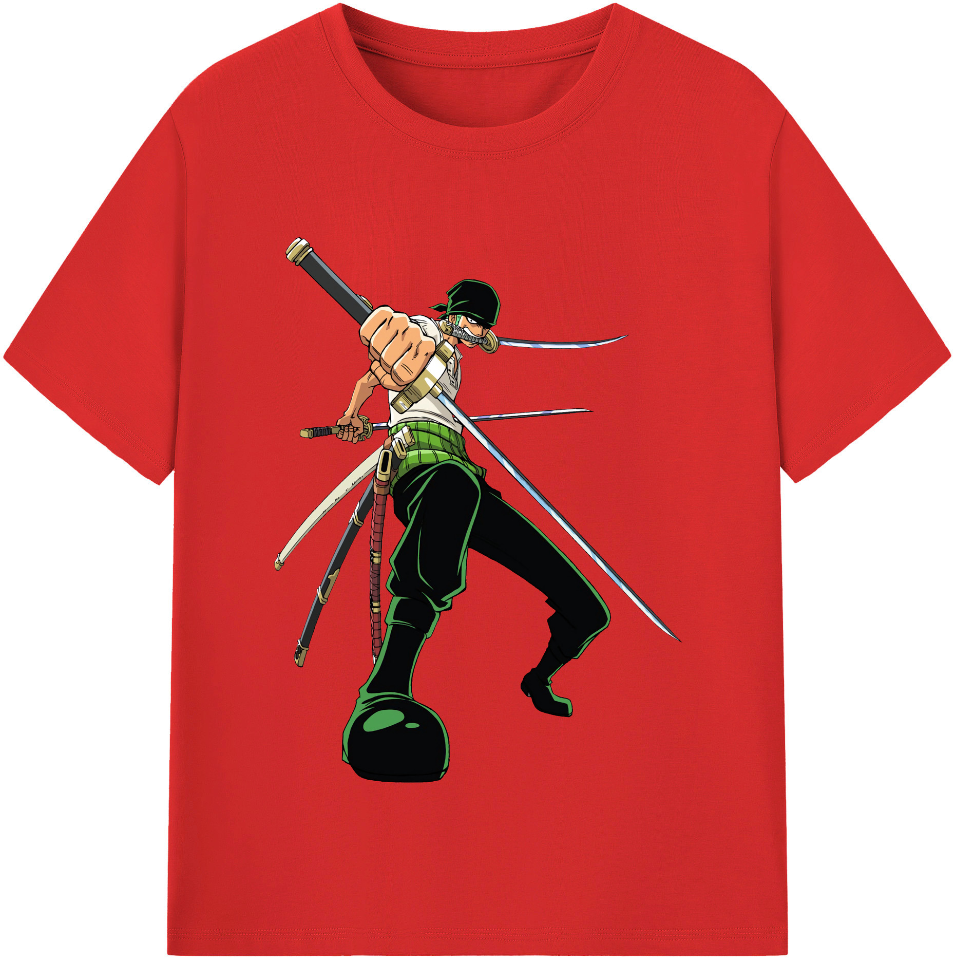 ワンピース ロロノア・ゾロ ONE PIECE Roronoa Zoro レディースカジュアルプリントTシャツ（綿100％）