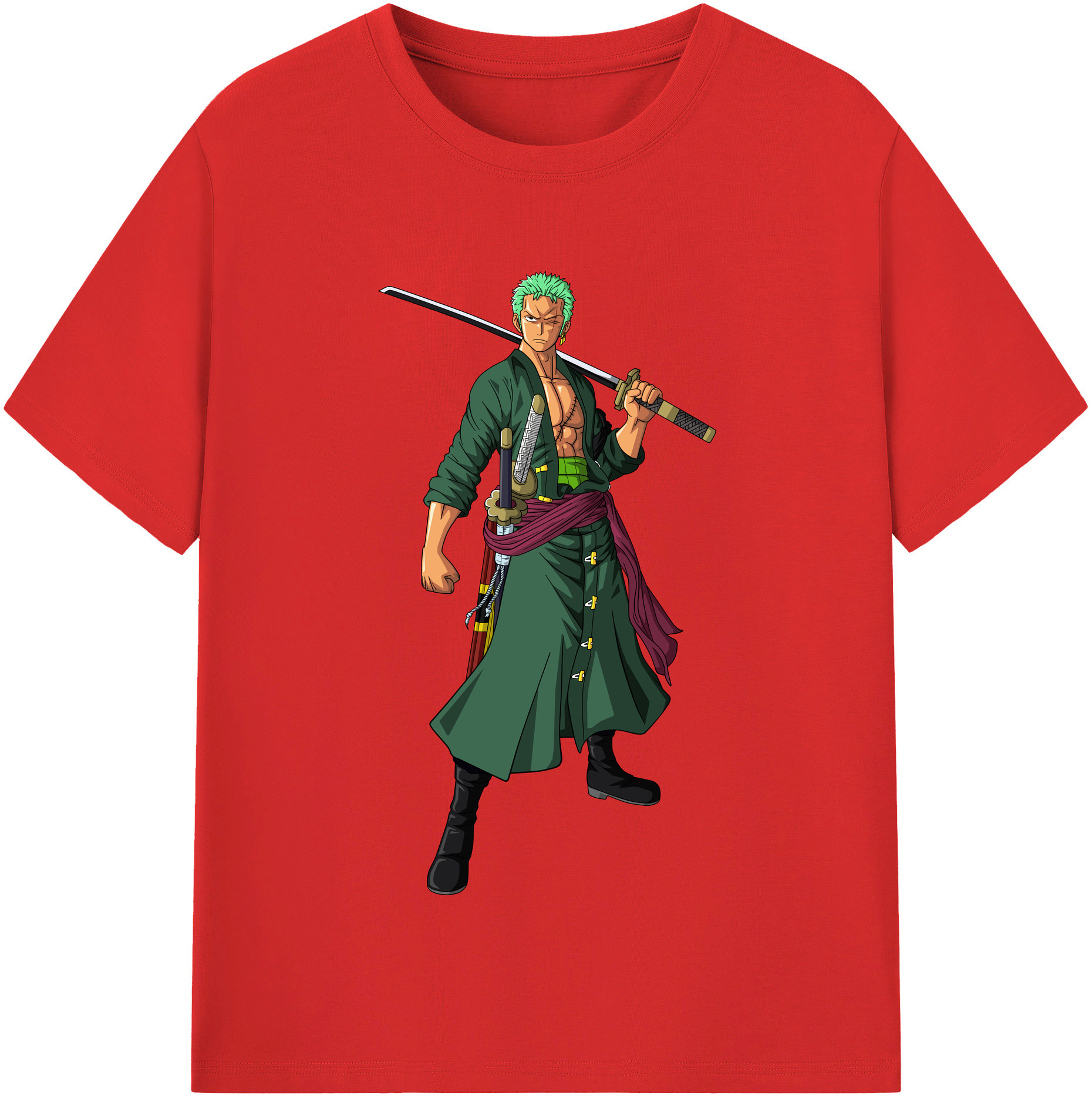 ワンピース ロロノア・ゾロ ONE PIECE Roronoa Zoro レディースカジュアルプリントTシャツ（綿100％）
