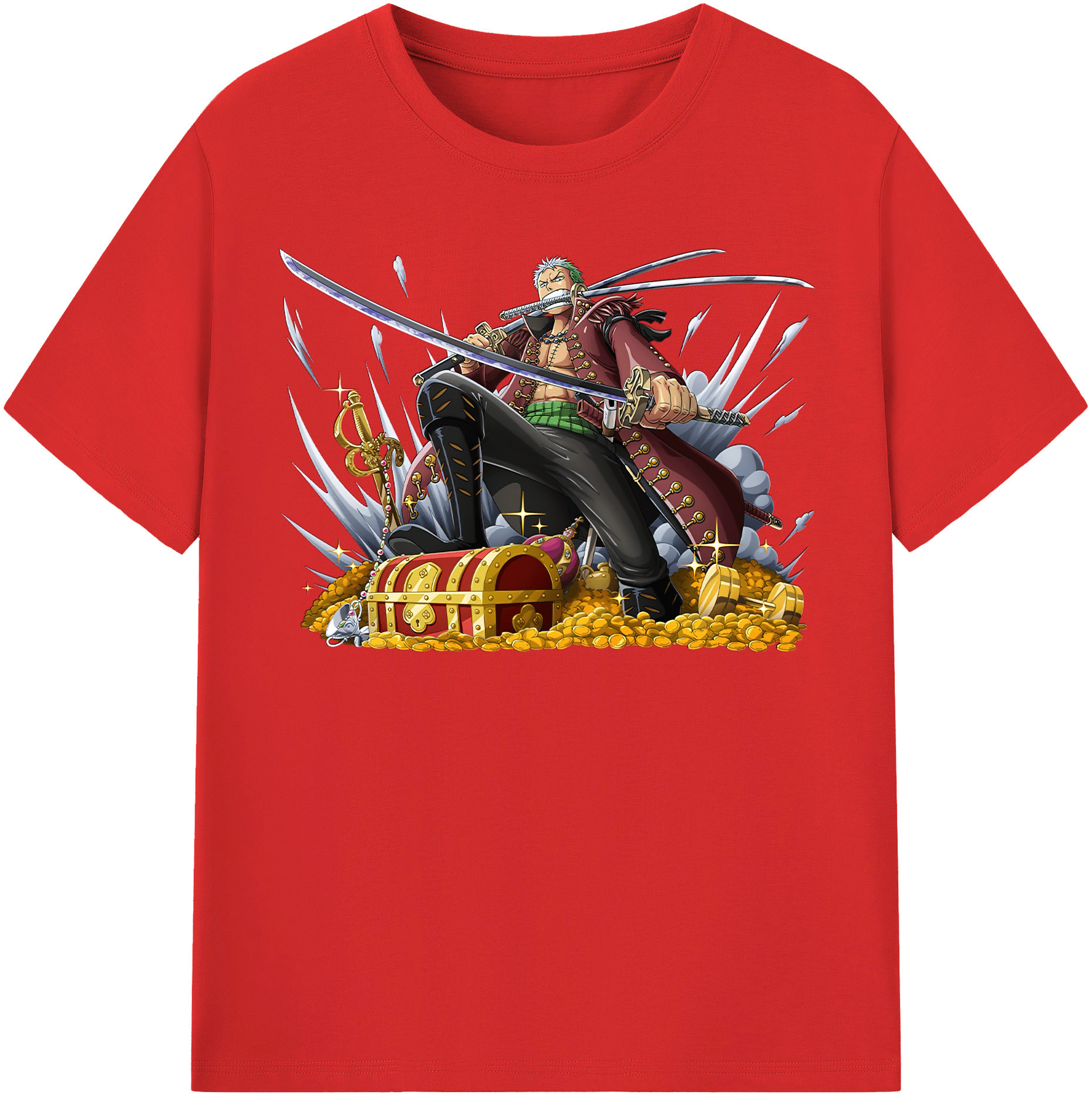 ワンピース ロロノア・ゾロ ONE PIECE Roronoa Zoro レディースカジュアルプリントTシャツ（綿100％）