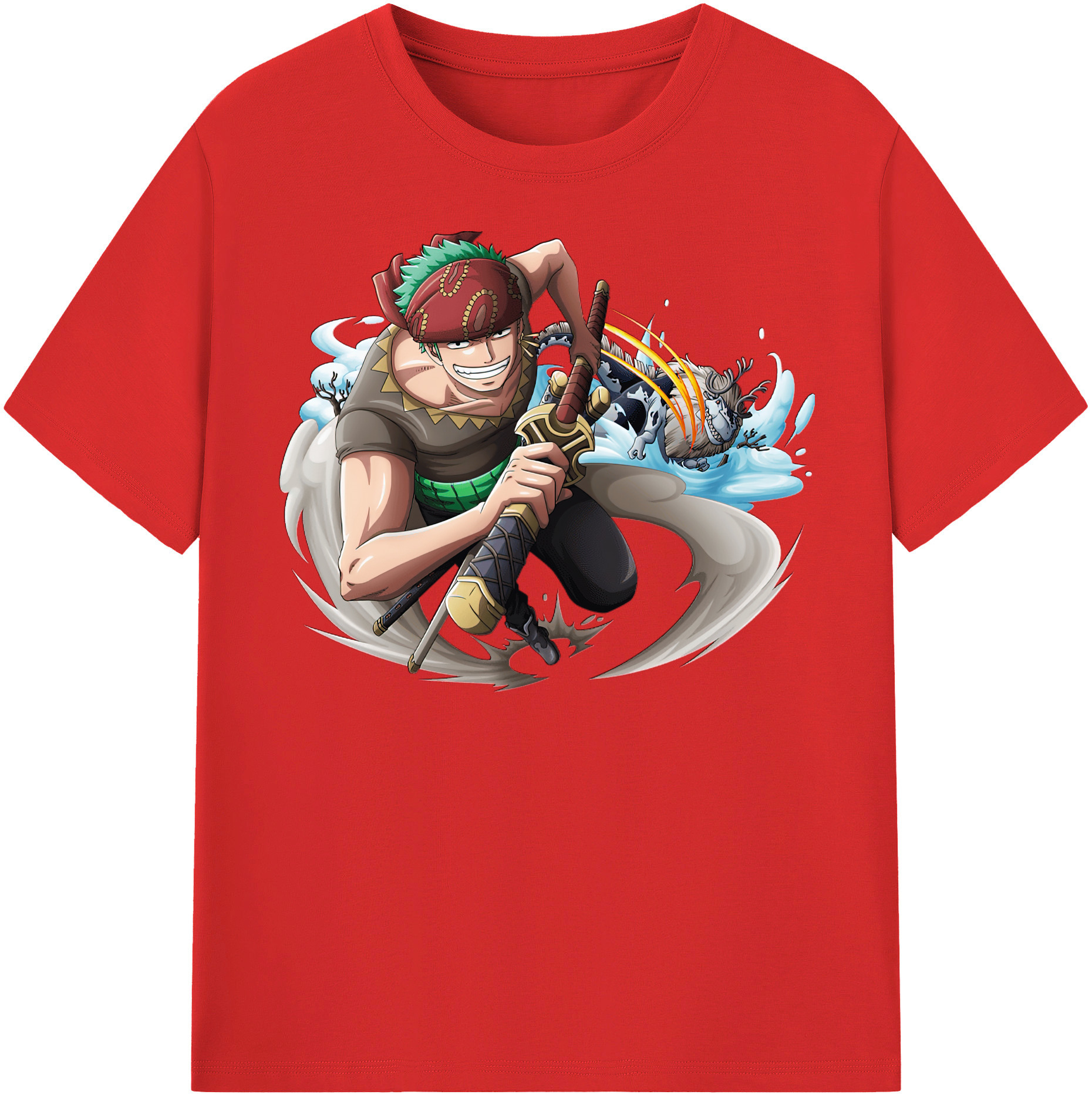 ワンピース ロロノア・ゾロ ONE PIECE Roronoa Zoro レディースカジュアルプリントTシャツ（綿100％）