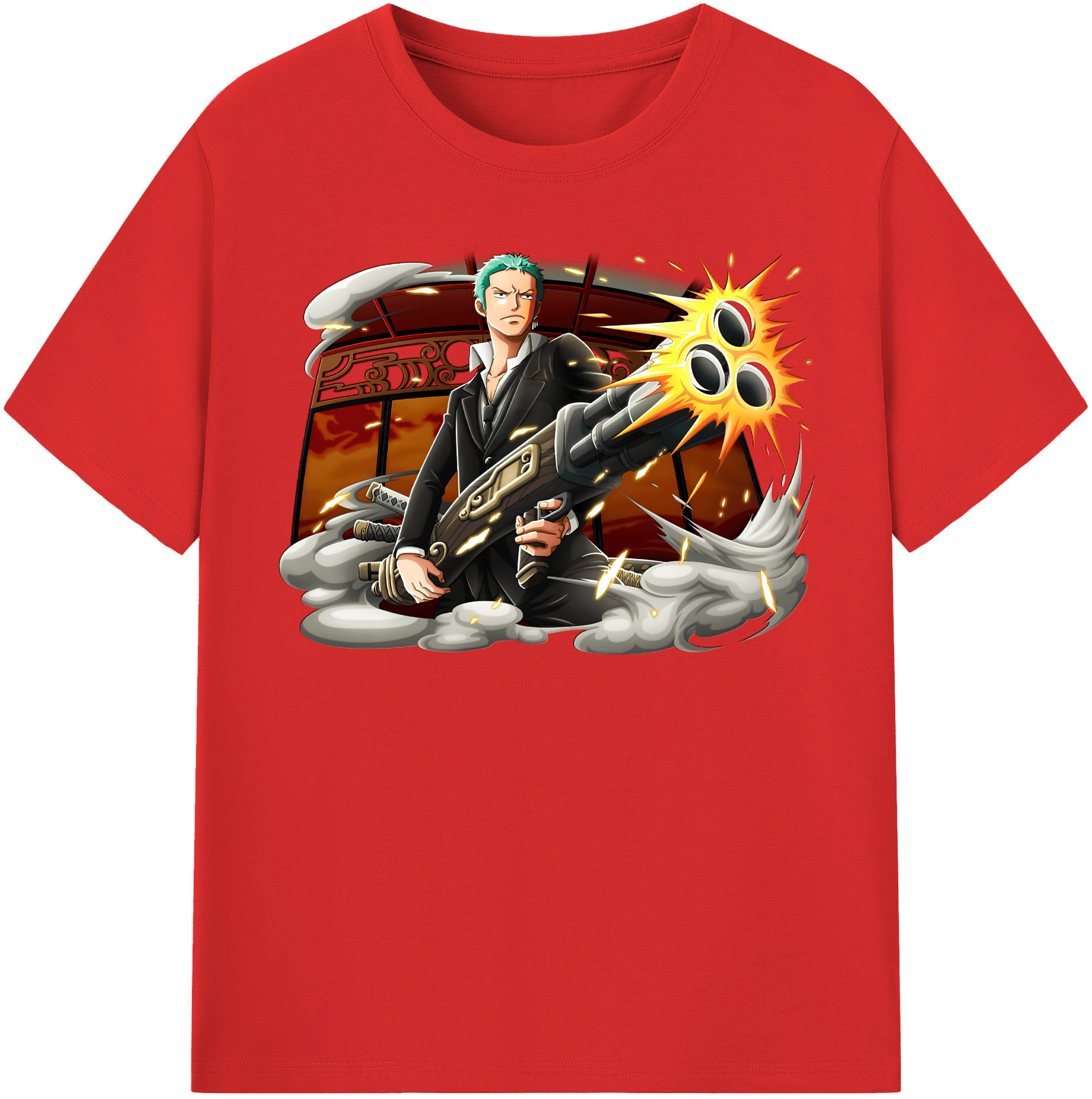 ワンピース ロロノア・ゾロ ONE PIECE Roronoa Zoro レディースカジュアルプリントTシャツ（綿100％）
