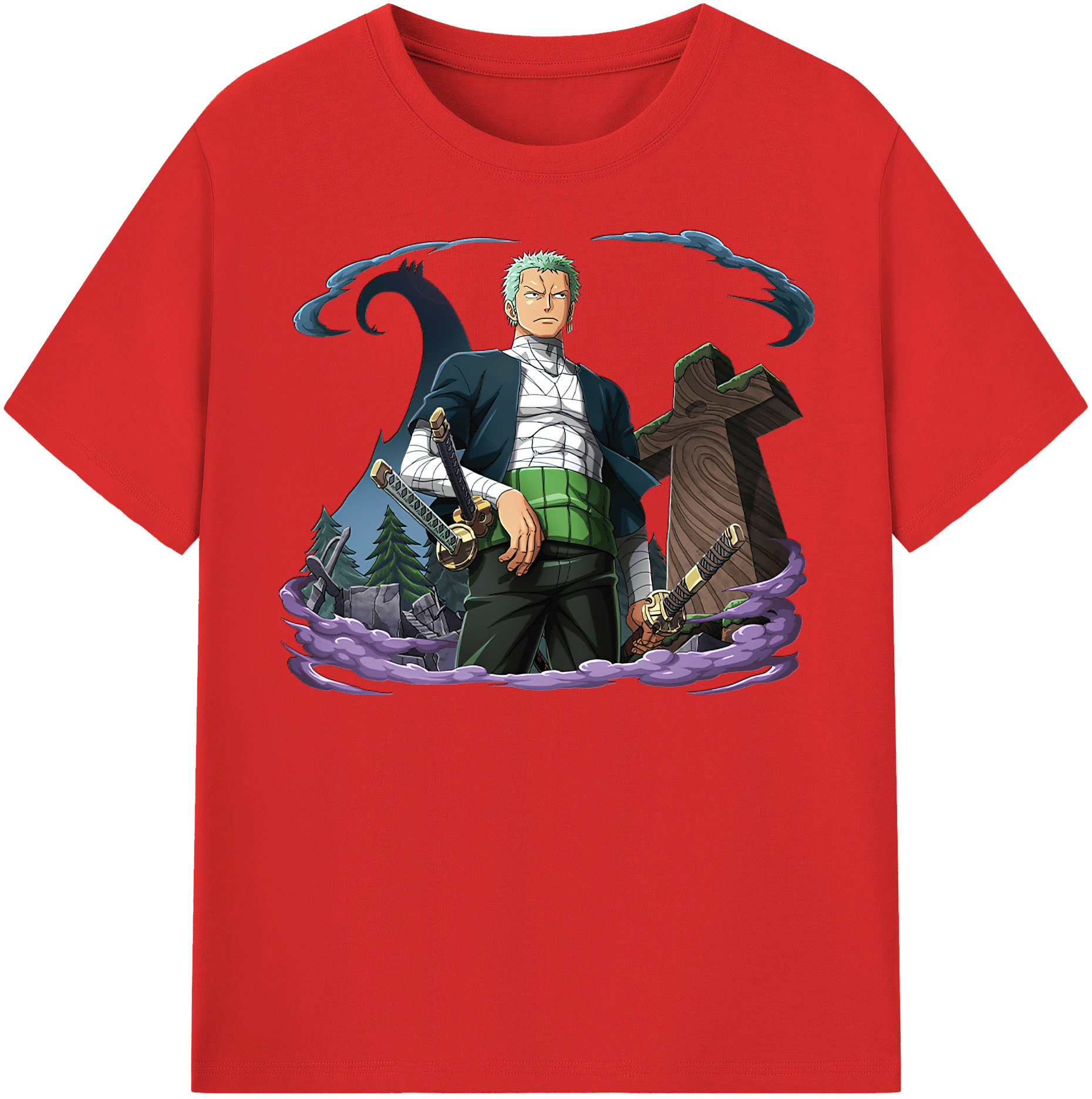 ワンピース ロロノア・ゾロ ONE PIECE Roronoa Zoro レディースカジュアルプリントTシャツ（綿100％）