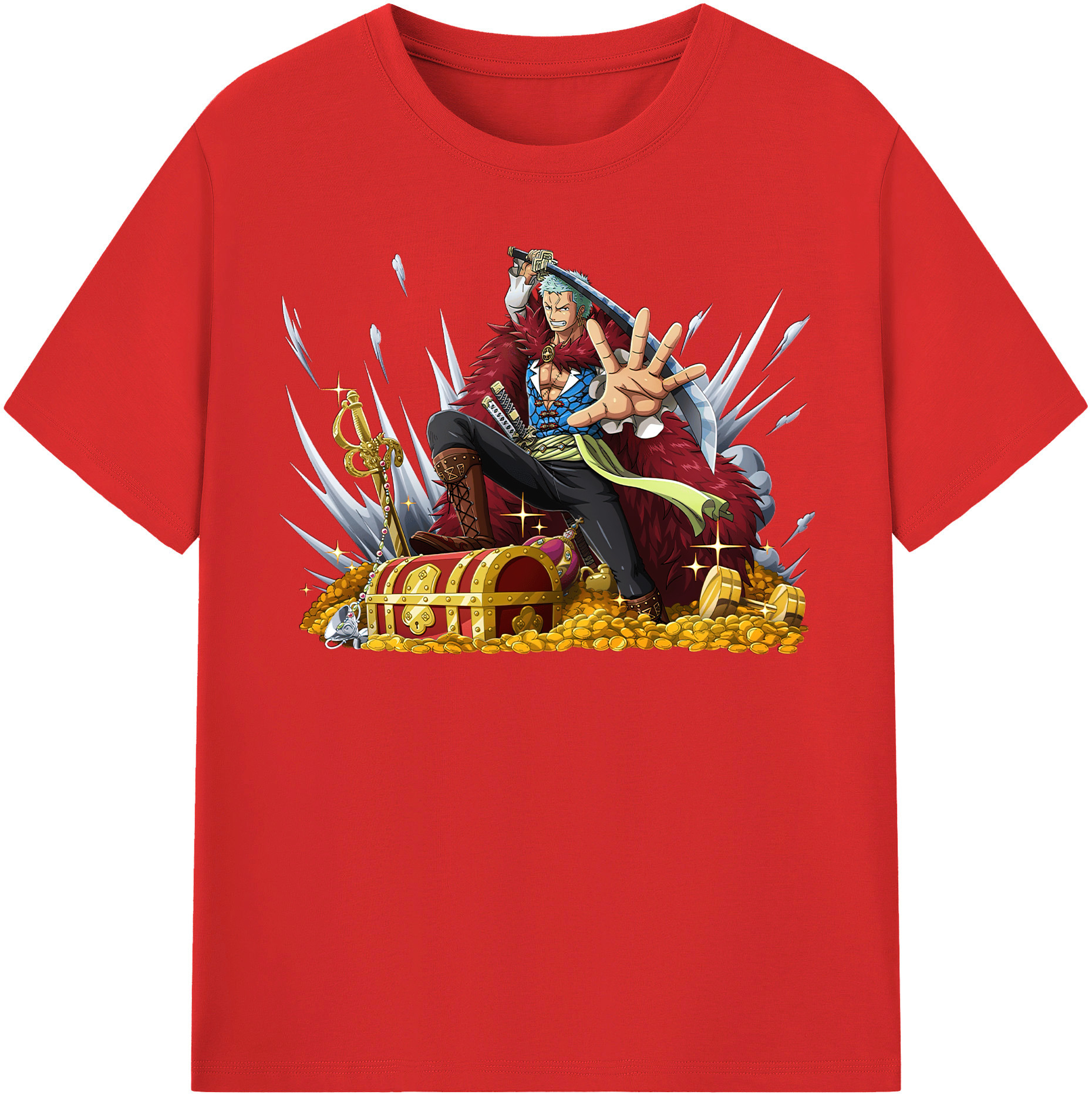 ワンピース ロロノア・ゾロ ONE PIECE Roronoa Zoro レディースカジュアルプリントTシャツ（綿100％）