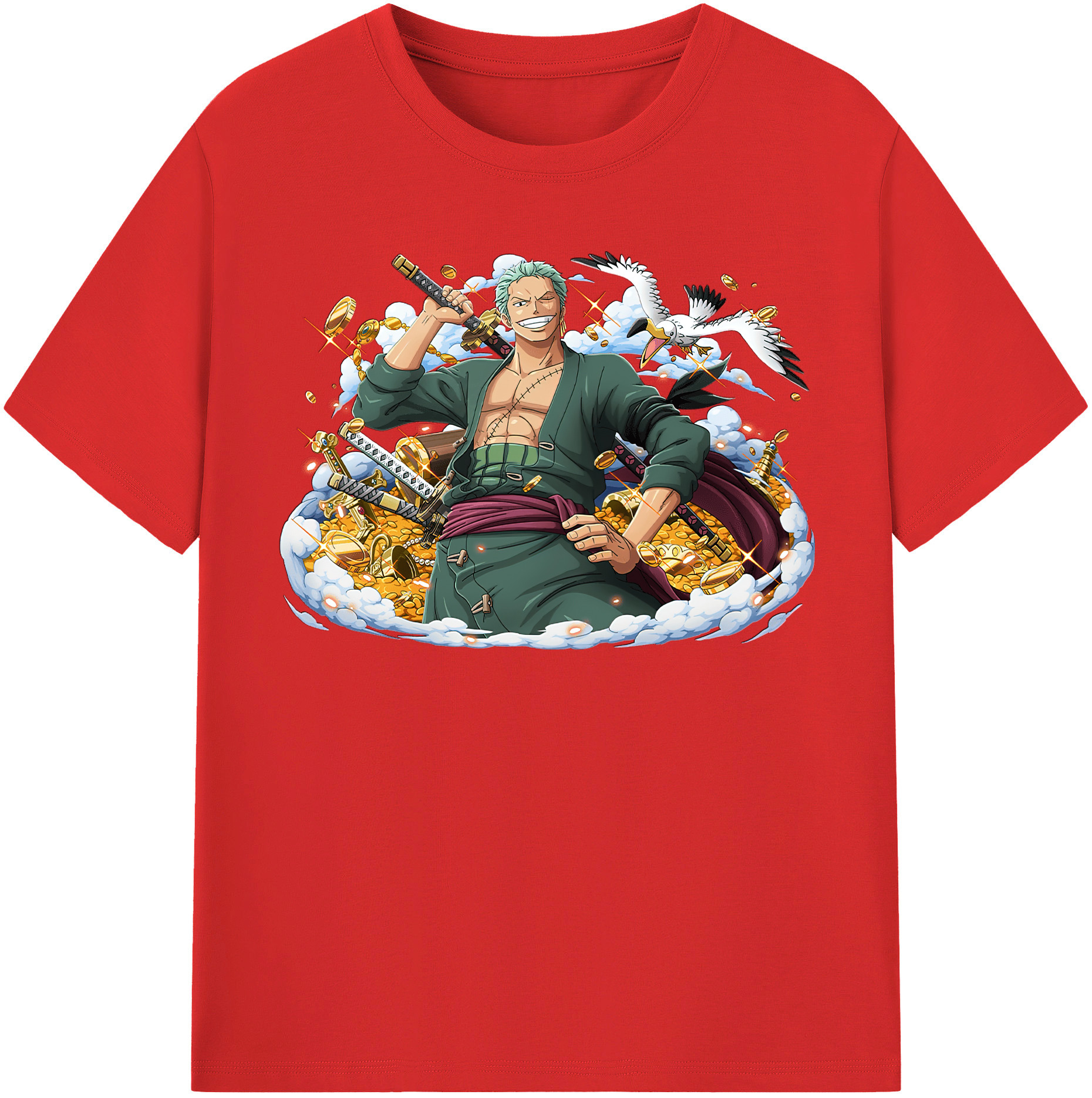 ワンピース ロロノア・ゾロ ONE PIECE Roronoa Zoro レディースカジュアルプリントTシャツ（綿100％）