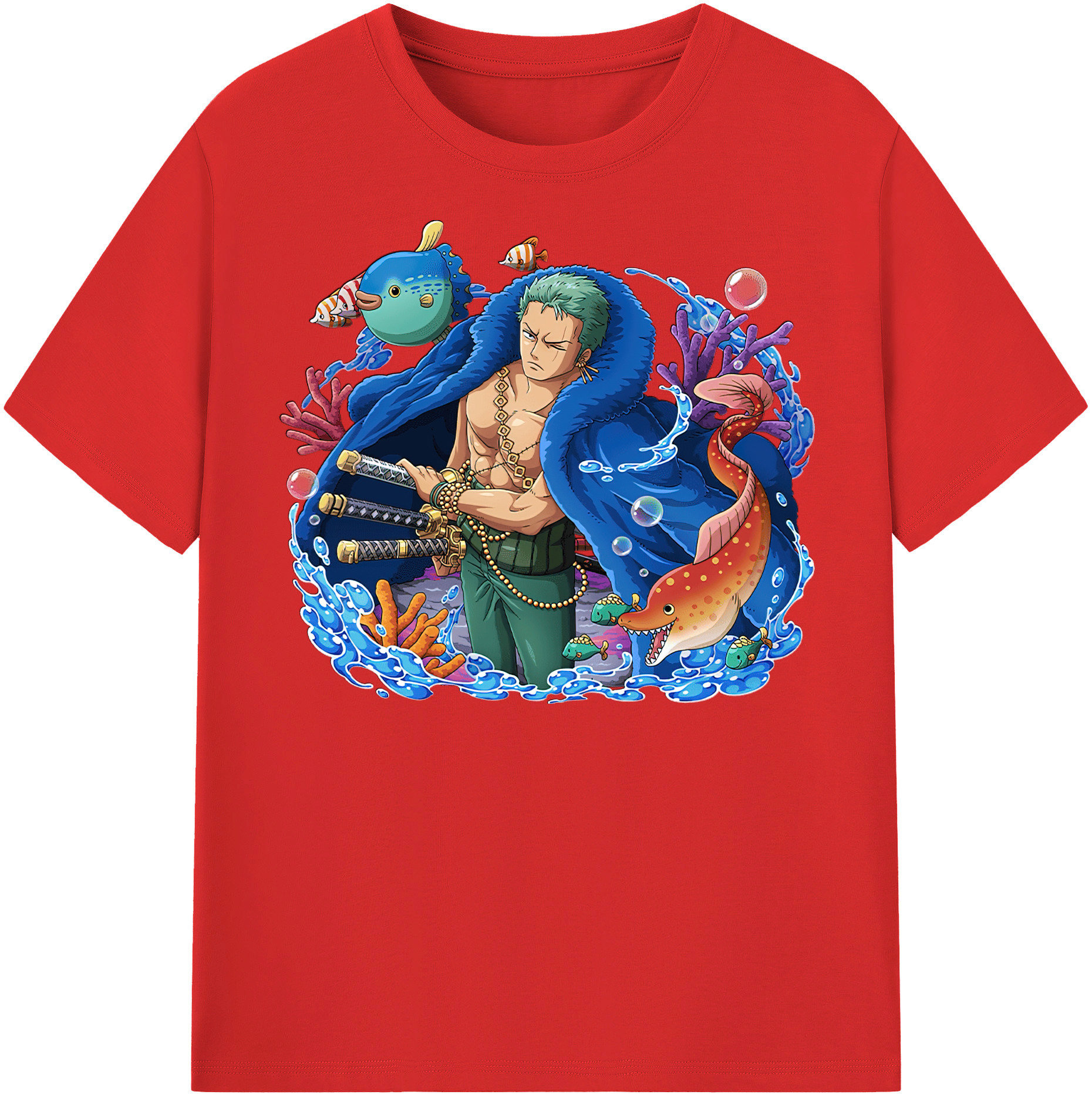 ワンピース ロロノア・ゾロ ONE PIECE Roronoa Zoro レディースカジュアルプリントTシャツ（綿100％）