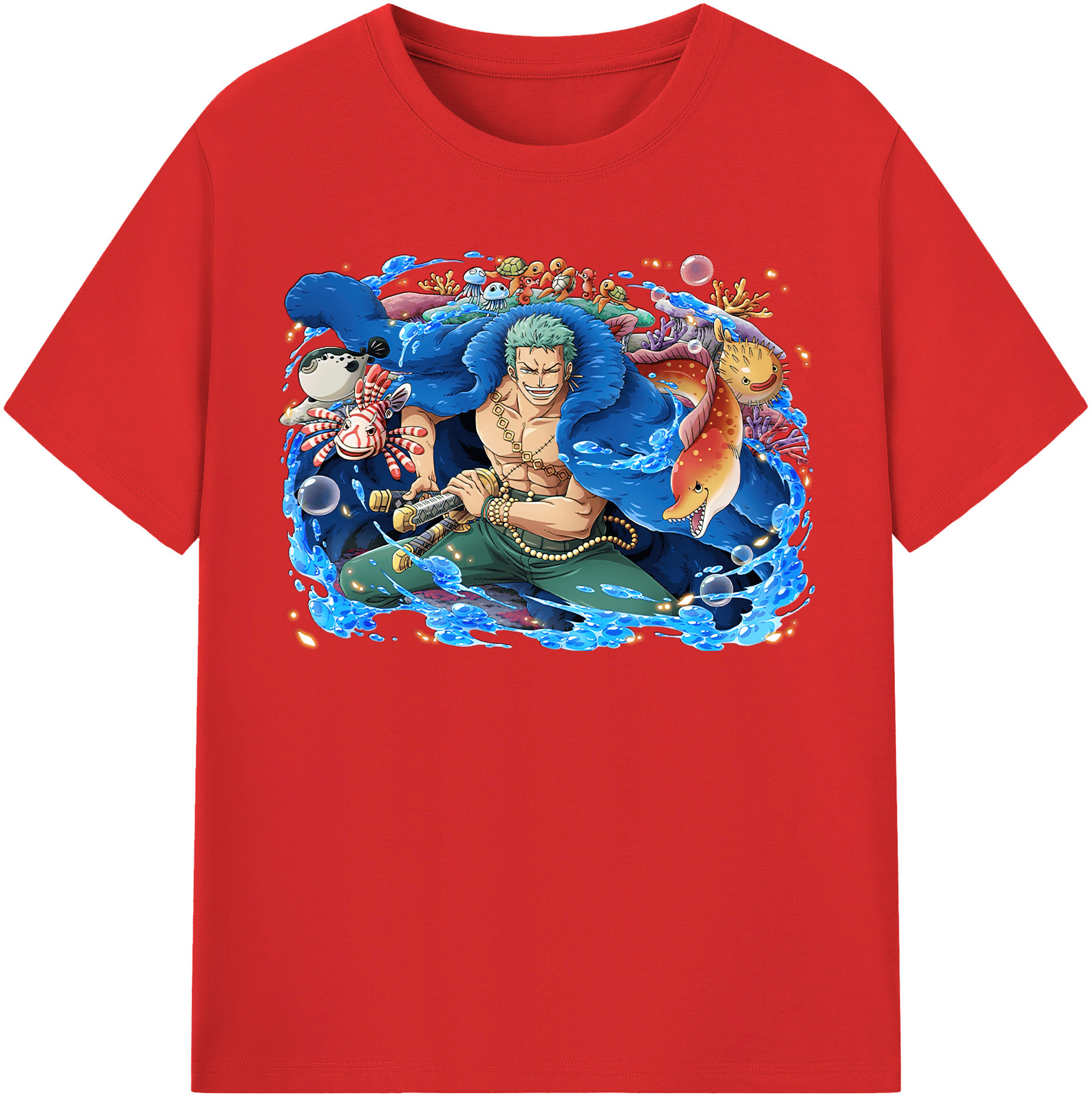 ワンピース ロロノア・ゾロ ONE PIECE Roronoa Zoro レディースカジュアルプリントTシャツ（綿100％）