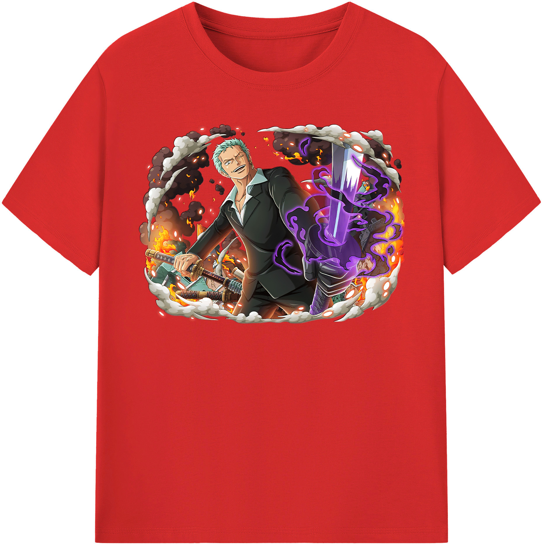ワンピース ロロノア・ゾロ ONE PIECE Roronoa Zoro レディースカジュアルプリントTシャツ（綿100％）