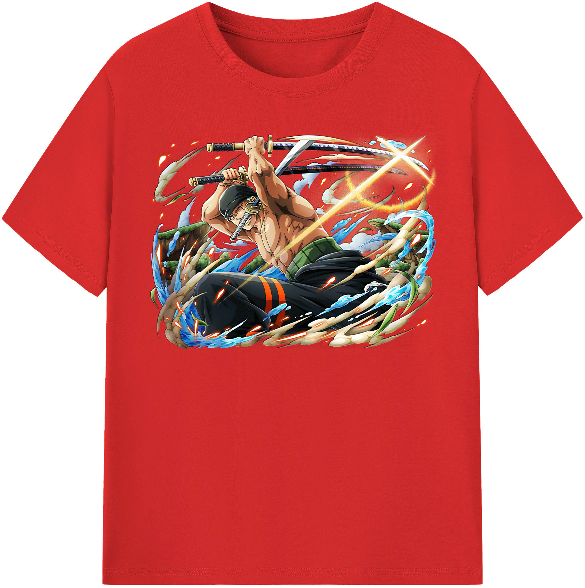 ワンピース ロロノア・ゾロ ONE PIECE Roronoa Zoro レディースカジュアルプリントTシャツ（綿100％）