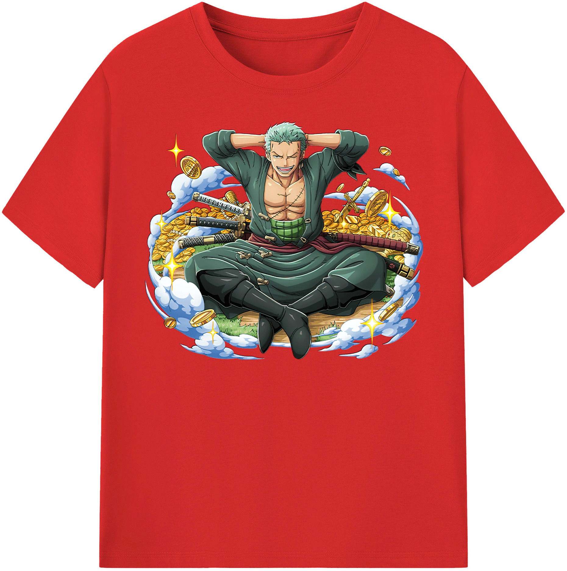 ワンピース ロロノア・ゾロ ONE PIECE Roronoa Zoro レディースカジュアルプリントTシャツ（綿100％）