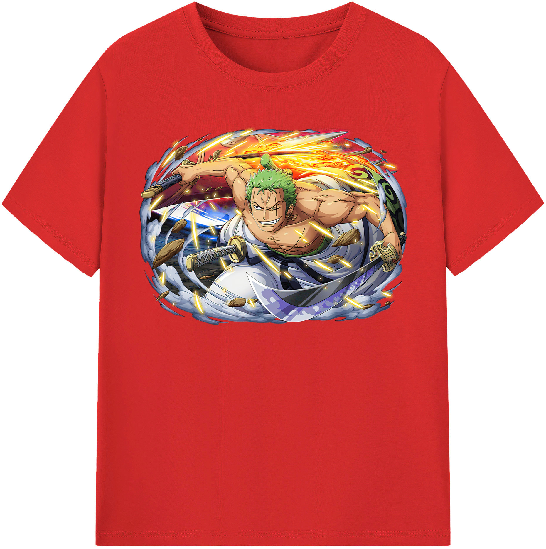 ワンピース ロロノア・ゾロ ONE PIECE Roronoa Zoro レディースカジュアルプリントTシャツ（綿100％）
