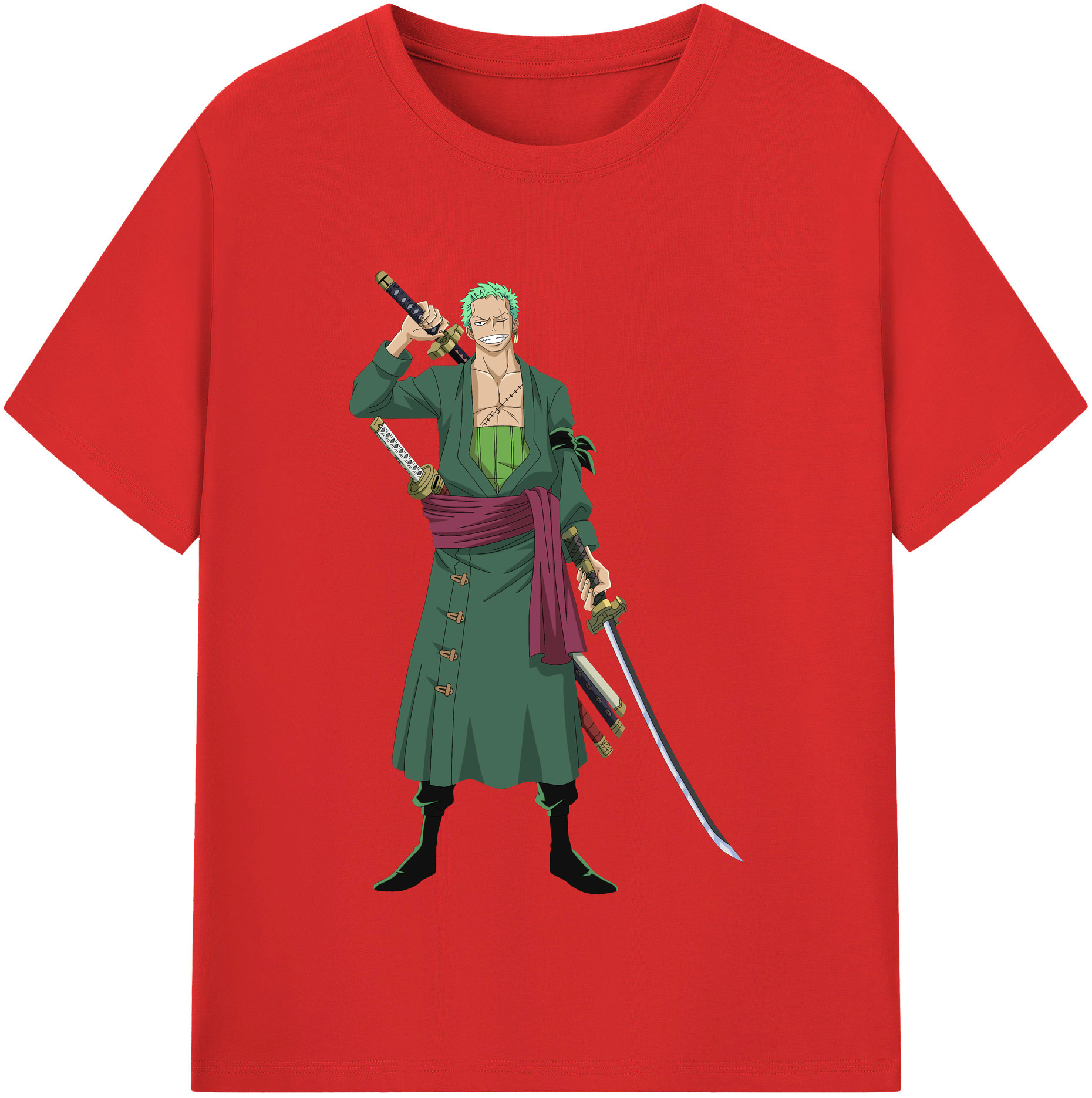 ワンピース ロロノア・ゾロ ONE PIECE Roronoa Zoro レディースカジュアルプリントTシャツ（綿100％）