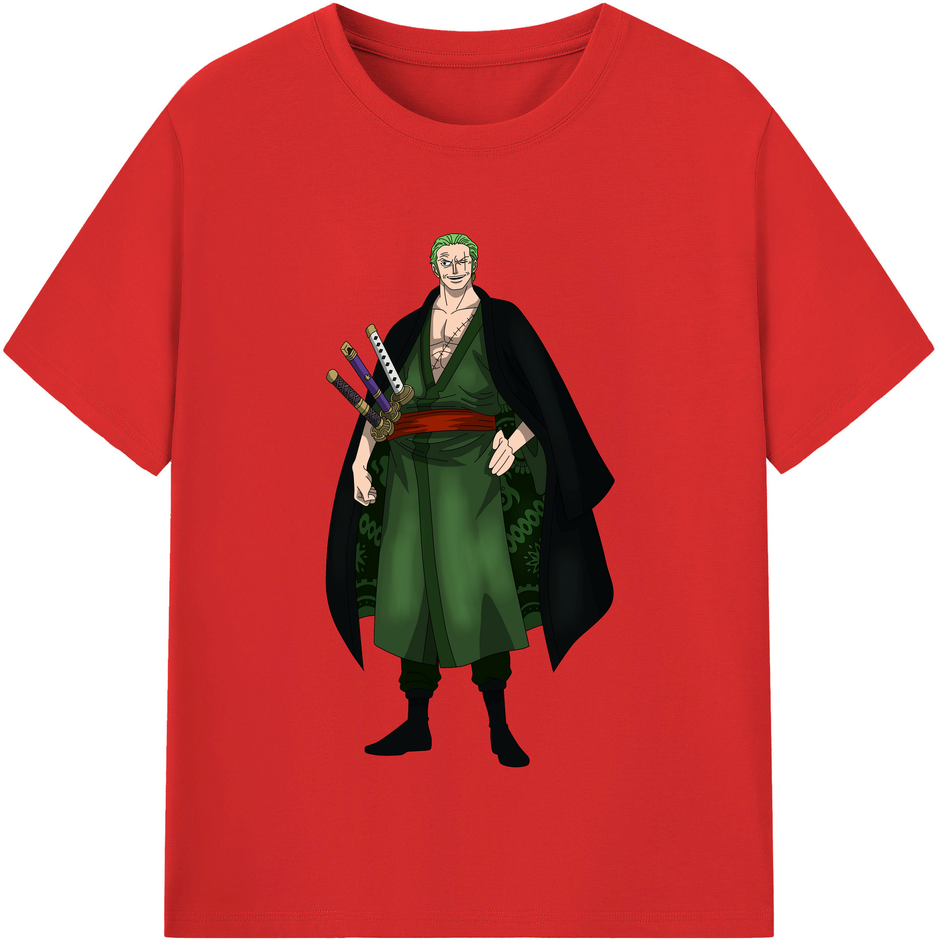 ワンピース ロロノア・ゾロ ONE PIECE Roronoa Zoro レディースカジュアルプリントTシャツ（綿100％）