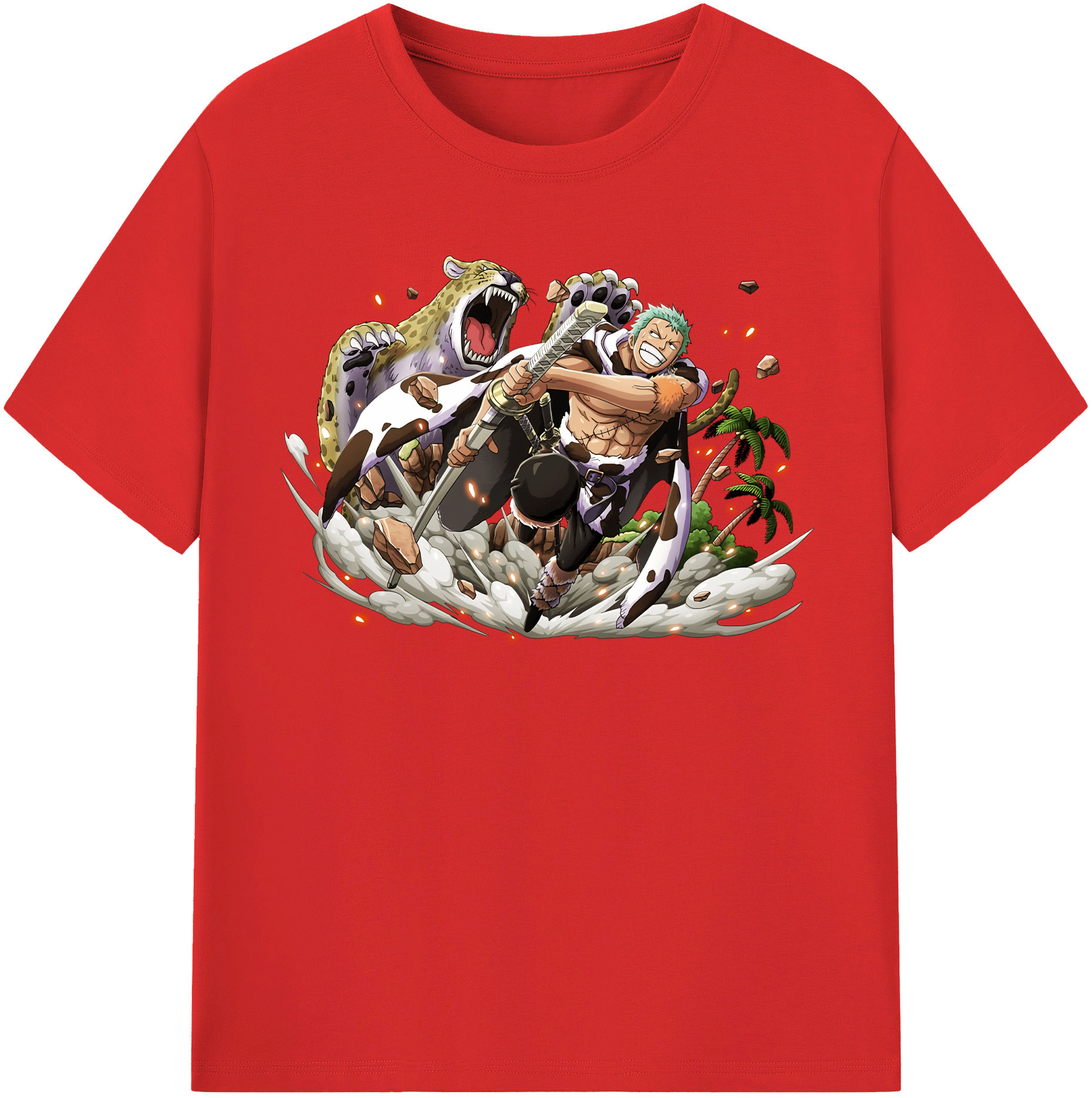 ワンピース ロロノア・ゾロ ONE PIECE Roronoa Zoro レディースカジュアルプリントTシャツ（綿100％）