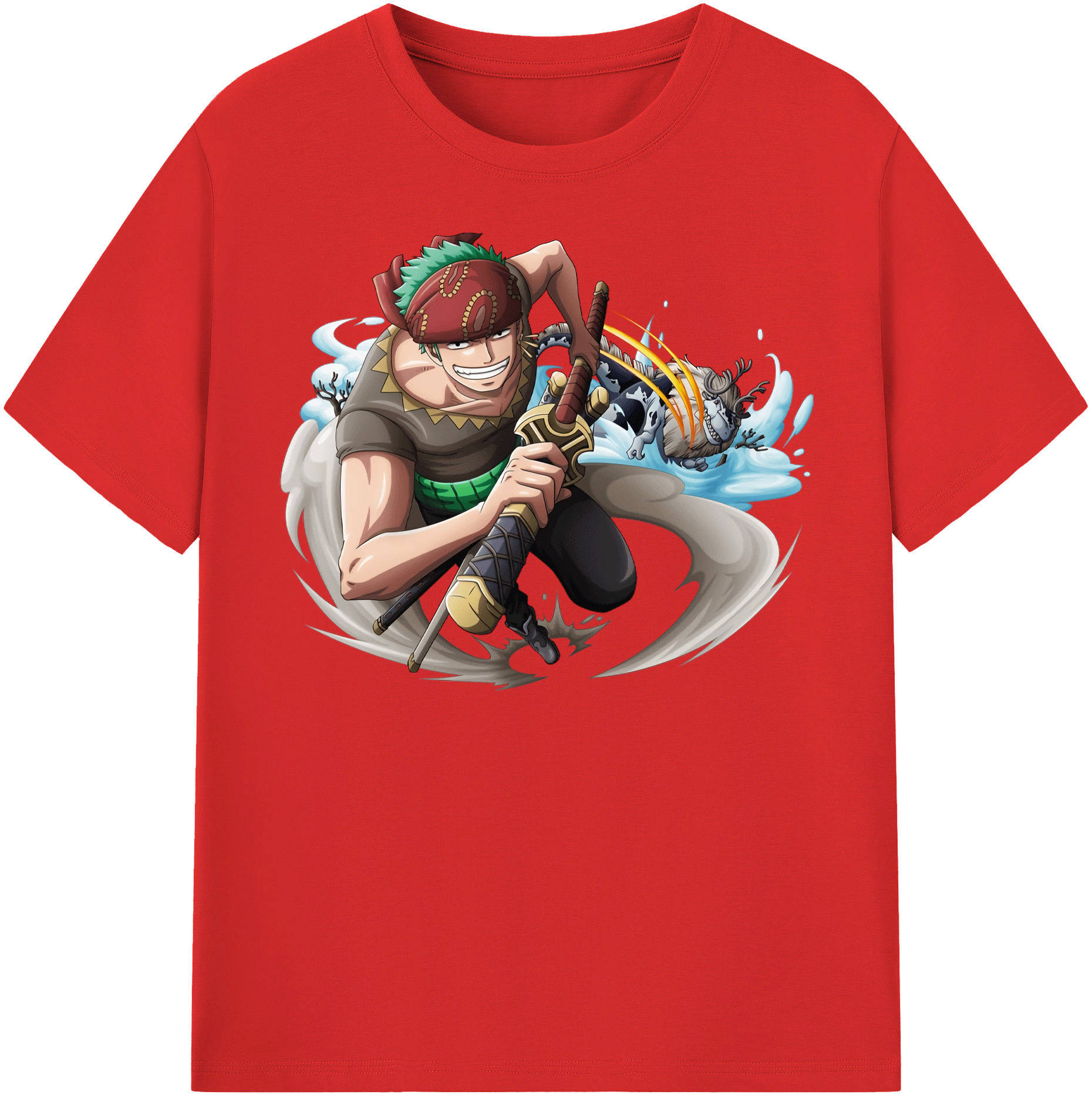 ワンピース ロロノア・ゾロ ONE PIECE Roronoa Zoro レディースカジュアルプリントTシャツ（綿100％）