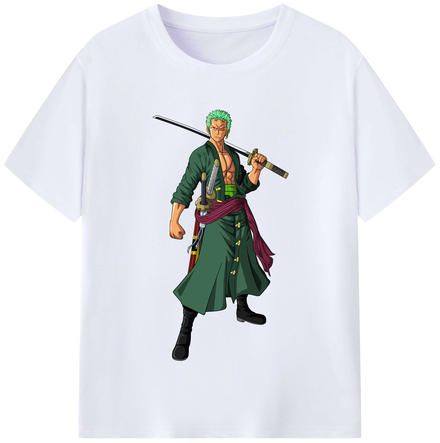 ワンピース ロロノア・ゾロ ONE PIECE Roronoa Zoro レディースカジュアルプリントTシャツ（綿100％）