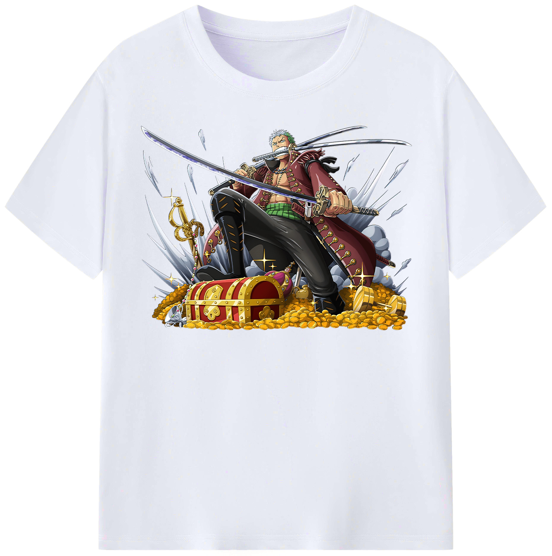 ワンピース ロロノア・ゾロ ONE PIECE Roronoa Zoro レディースカジュアルプリントTシャツ（綿100％）