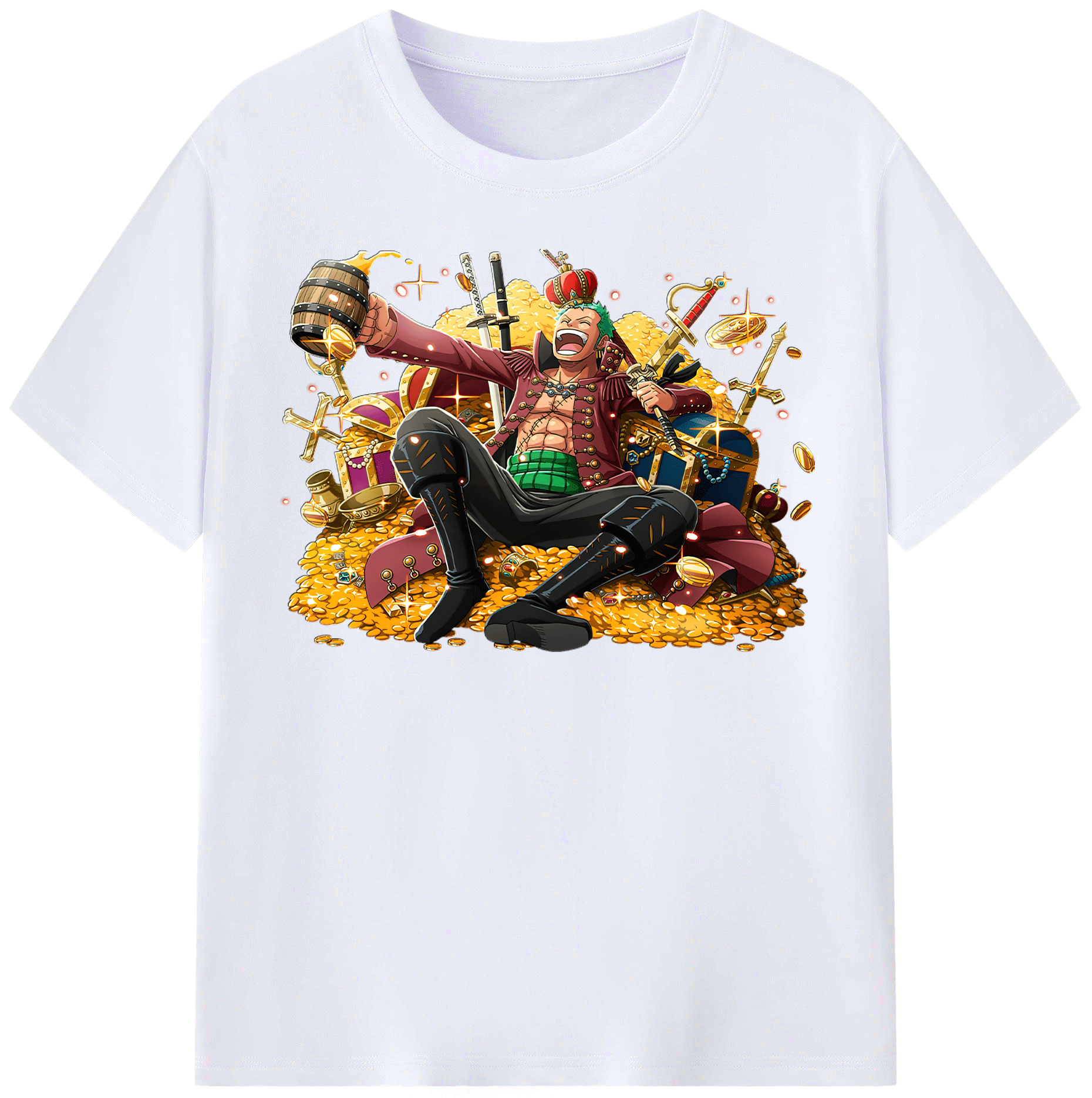 ワンピース ロロノア・ゾロ ONE PIECE Roronoa Zoro レディースカジュアルプリントTシャツ（綿100％）