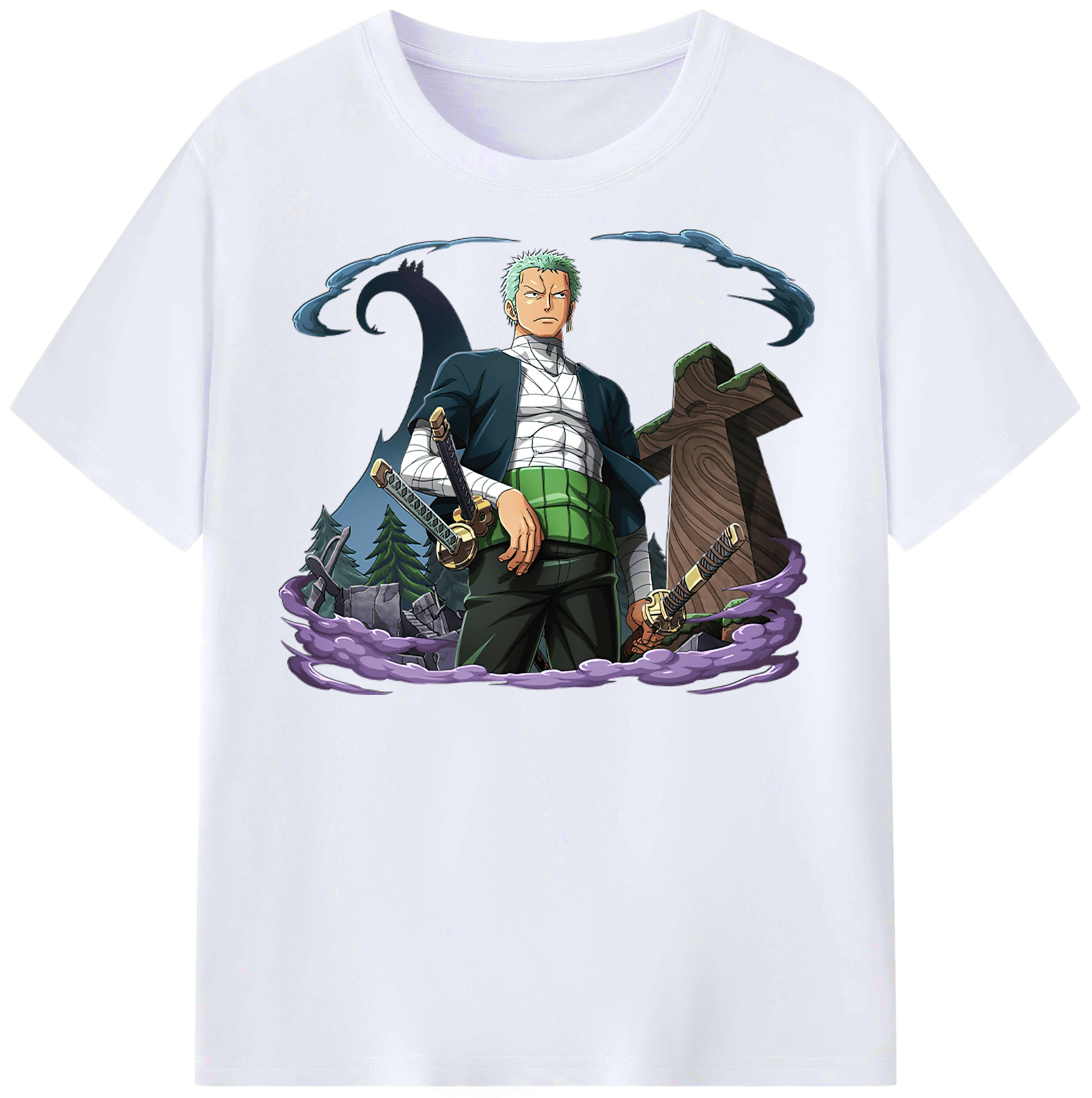 ワンピース ロロノア・ゾロ ONE PIECE Roronoa Zoro レディースカジュアルプリントTシャツ（綿100％）