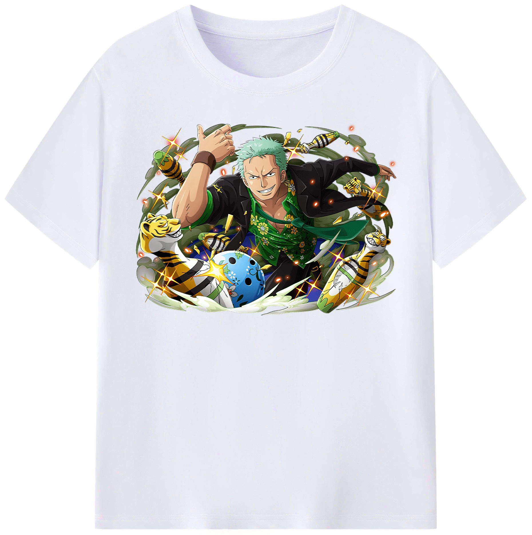 ワンピース ロロノア・ゾロ ONE PIECE Roronoa Zoro レディースカジュアルプリントTシャツ（綿100％）