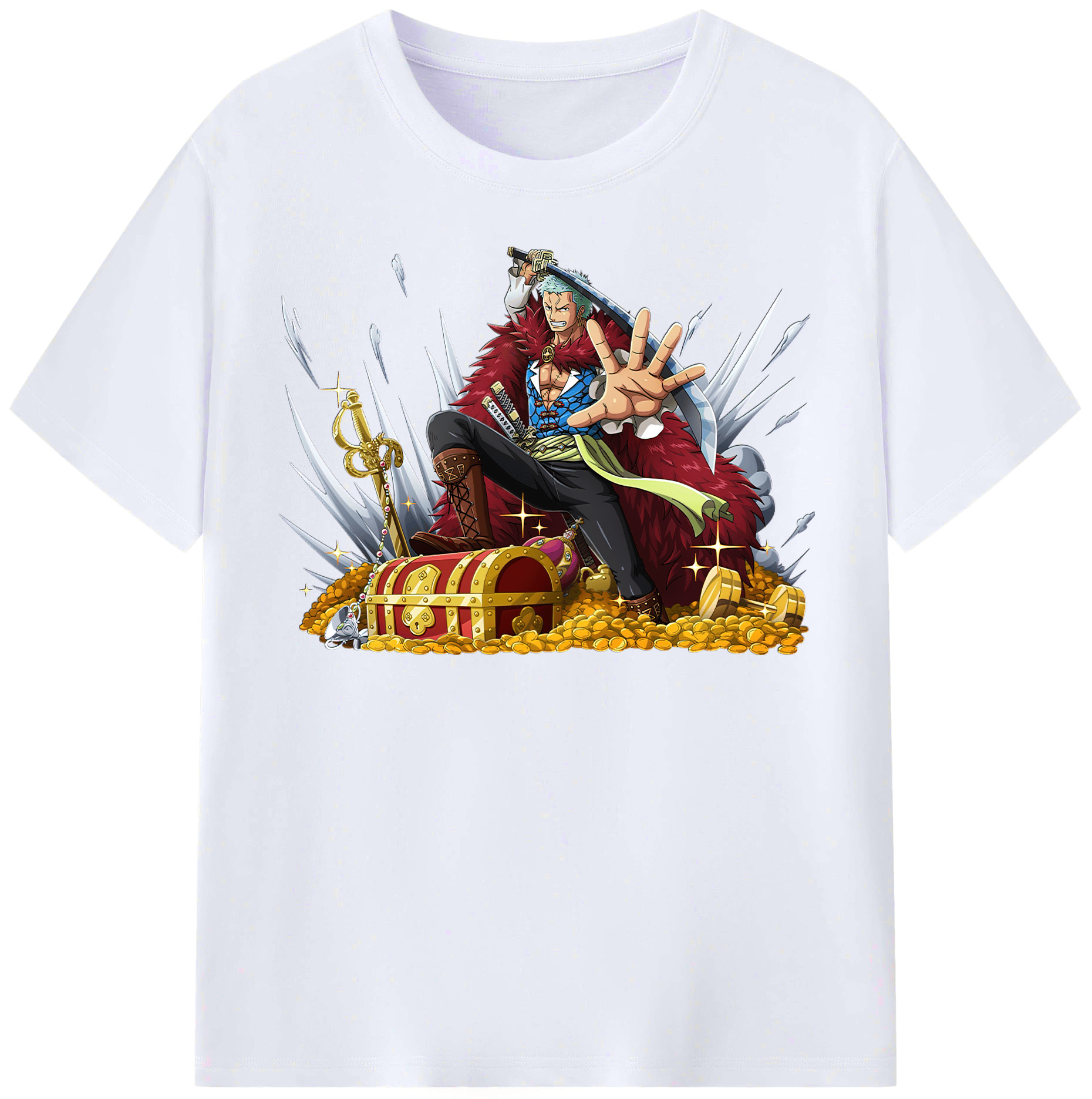 ワンピース ロロノア・ゾロ ONE PIECE Roronoa Zoro レディースカジュアルプリントTシャツ（綿100％）