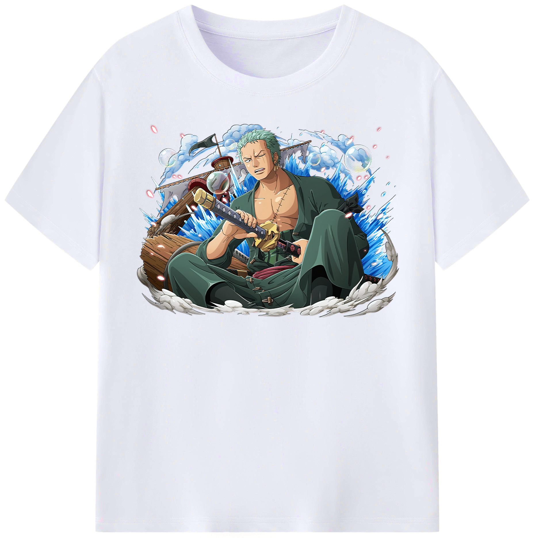 ワンピース ロロノア・ゾロ ONE PIECE Roronoa Zoro レディースカジュアルプリントTシャツ（綿100％）